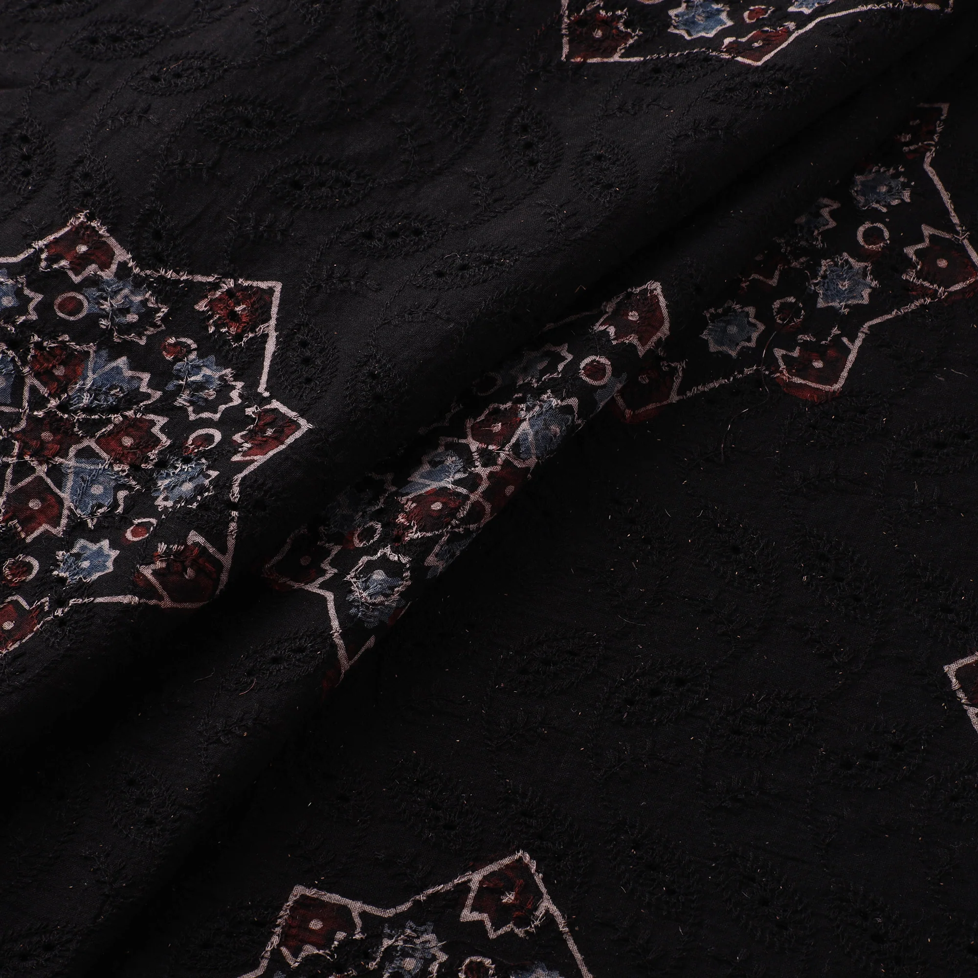 Hakoba Hand Block Ajrakh Print Natural Dyed Cotton Fabric 56