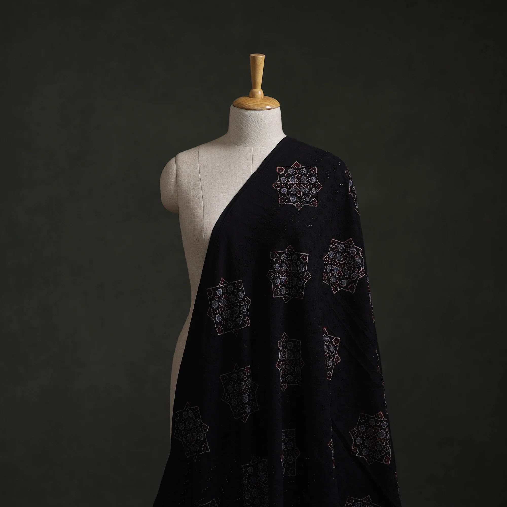 Hakoba Hand Block Ajrakh Print Natural Dyed Cotton Fabric 56 - Image 2