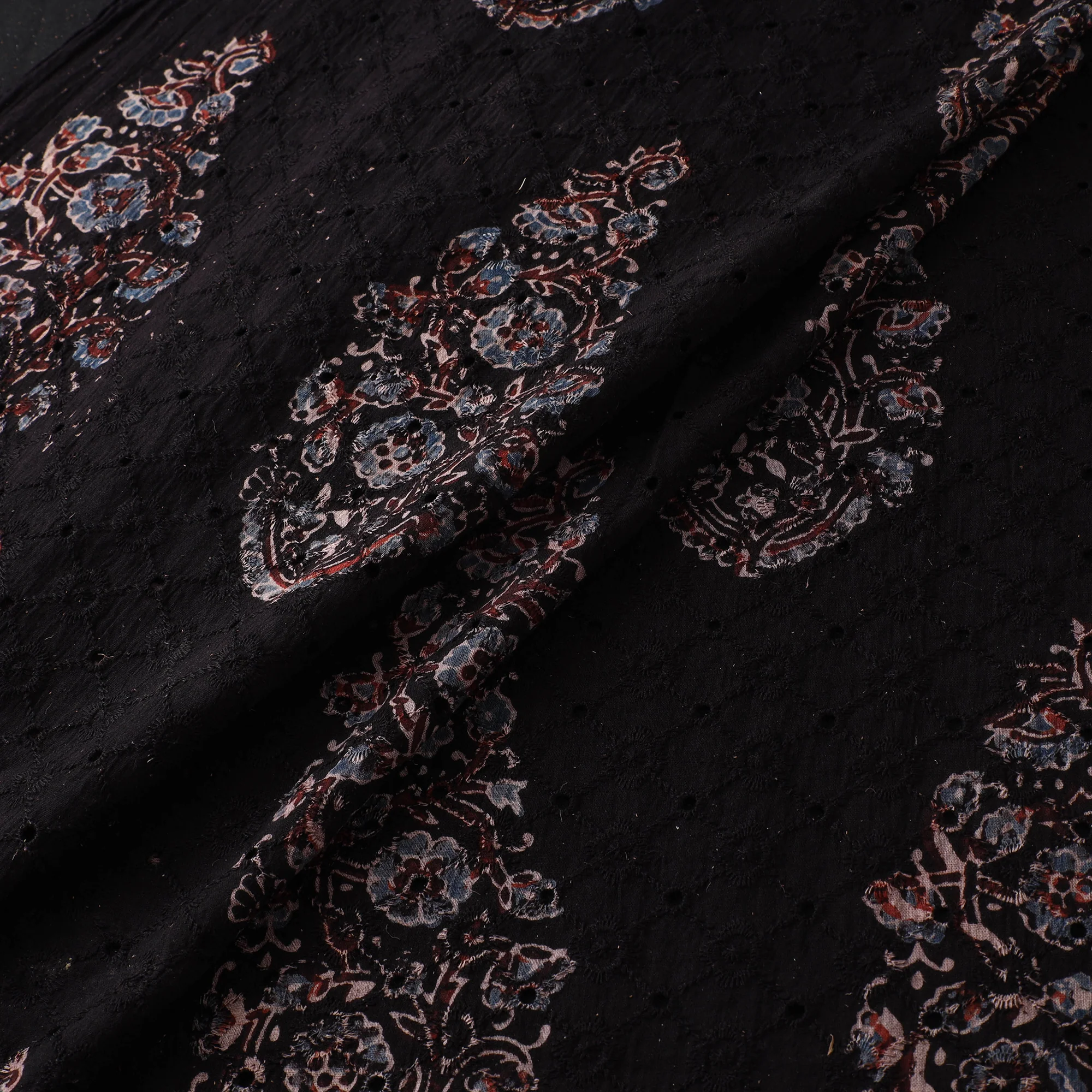 Hakoba Hand Block Ajrakh Print Natural Dyed Cotton Fabric 57