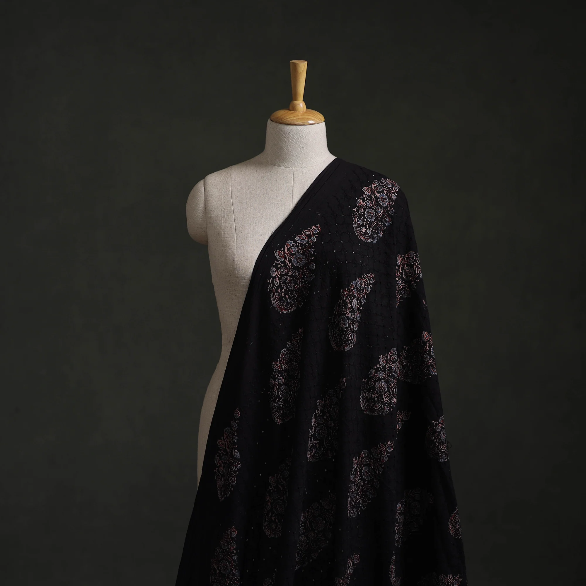 Hakoba Hand Block Ajrakh Print Natural Dyed Cotton Fabric 57 - Image 2