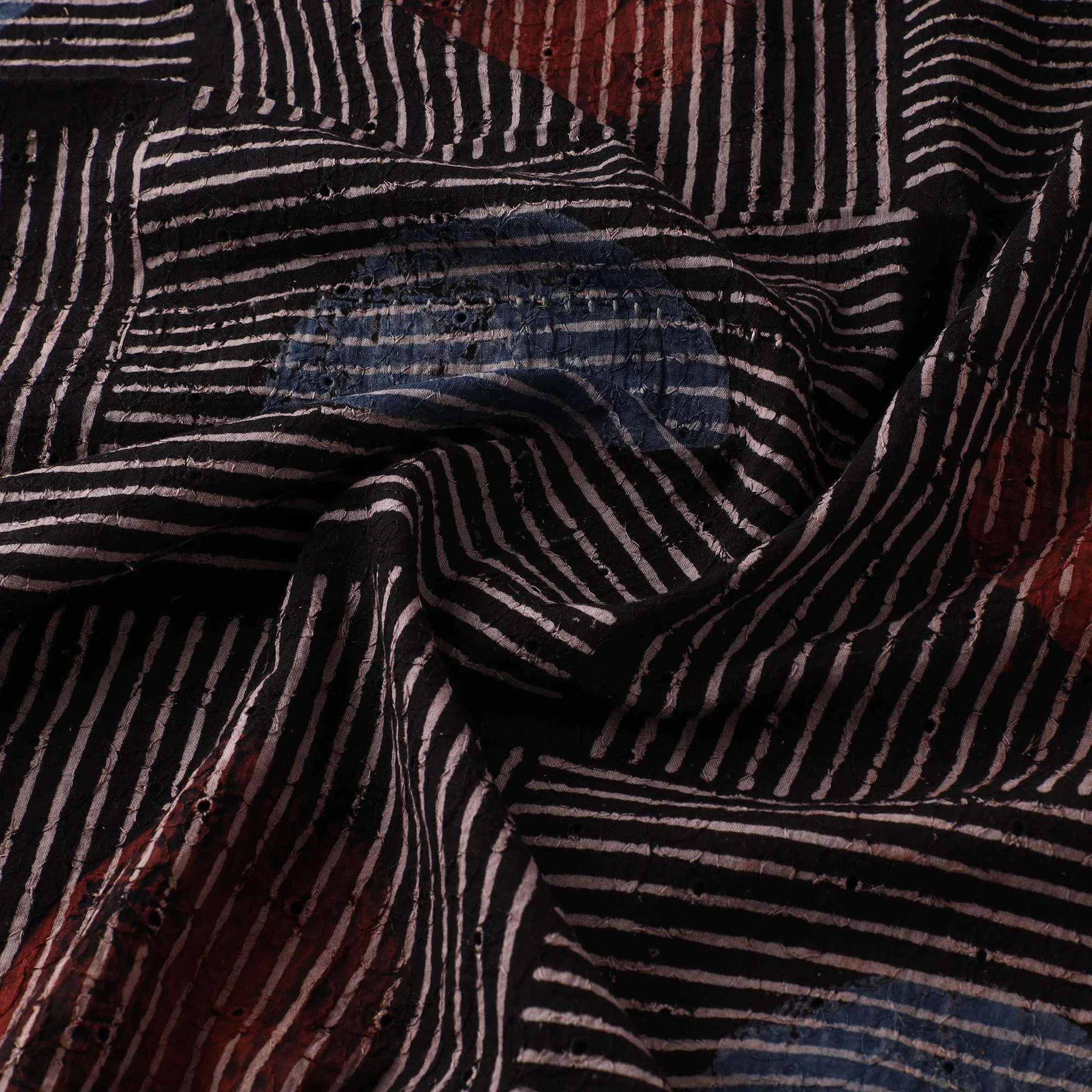 Hakoba Hand Block Ajrakh Print Natural Dyed Cotton Fabric 59 - Image 3