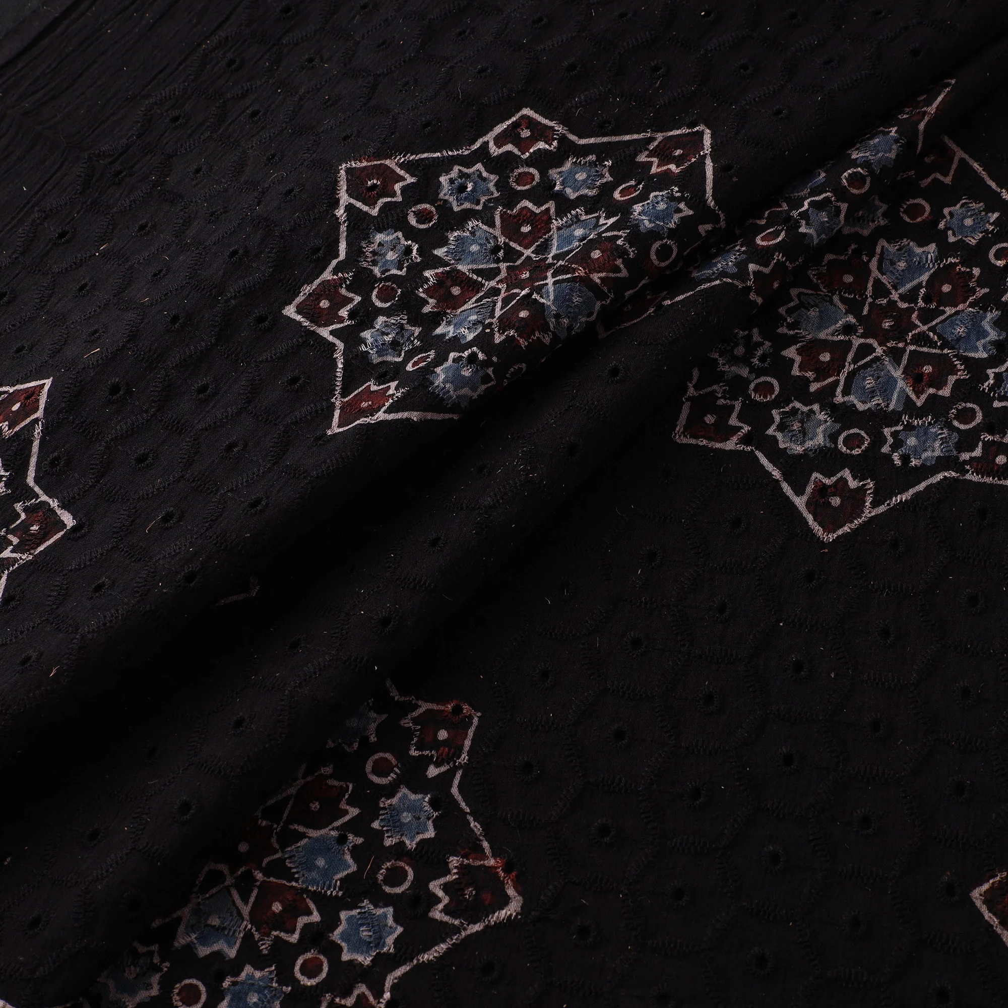 Hakoba Hand Block Ajrakh Print Natural Dyed Cotton Fabric 60