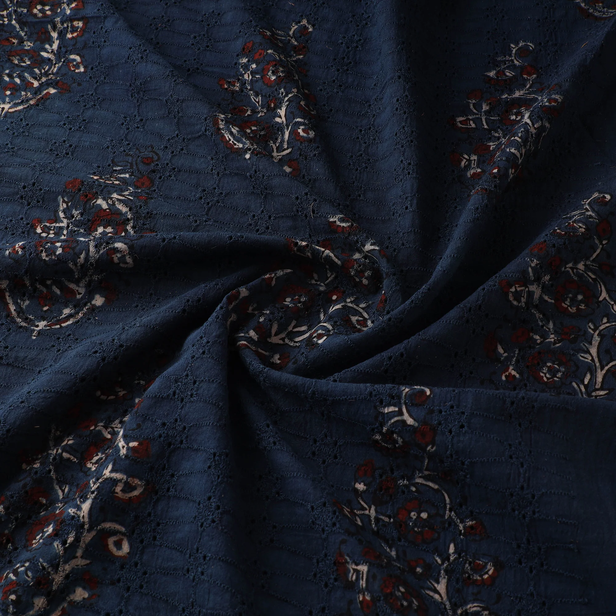 Hakoba Hand Block Ajrakh Print Natural Dyed Cotton Fabric 63 - Image 3