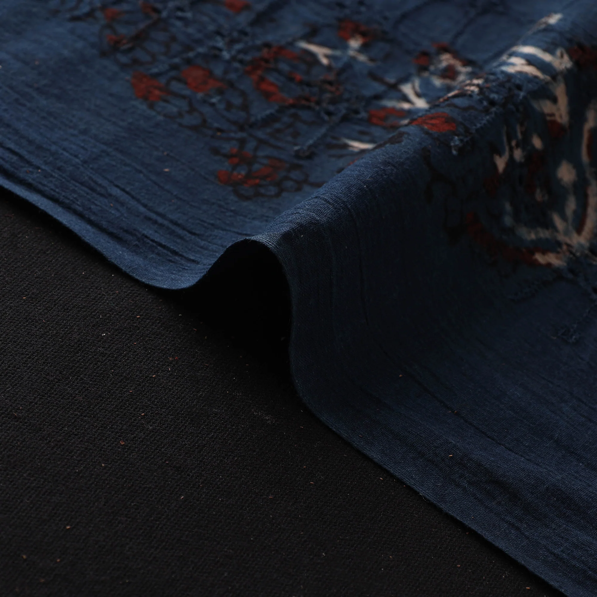 Hakoba Hand Block Ajrakh Print Natural Dyed Cotton Fabric 63 - Image 4