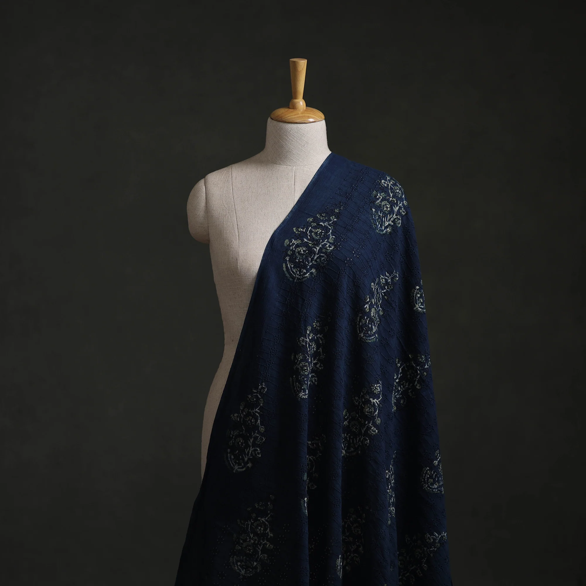 Hakoba Hand Block Ajrakh Print Natural Dyed Cotton Fabric 65 - Image 2