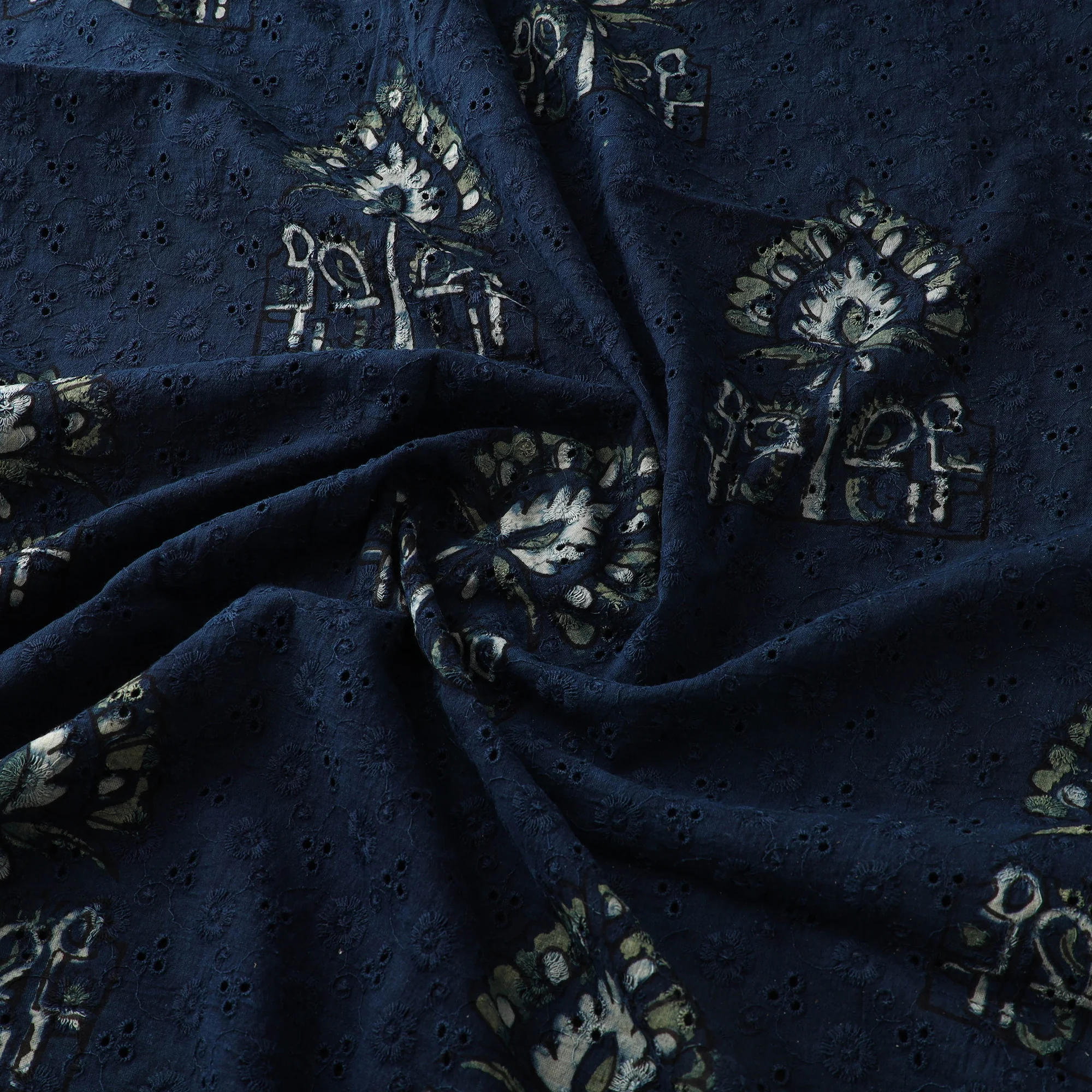Hakoba Hand Block Ajrakh Print Natural Dyed Cotton Fabric 68 - Image 3