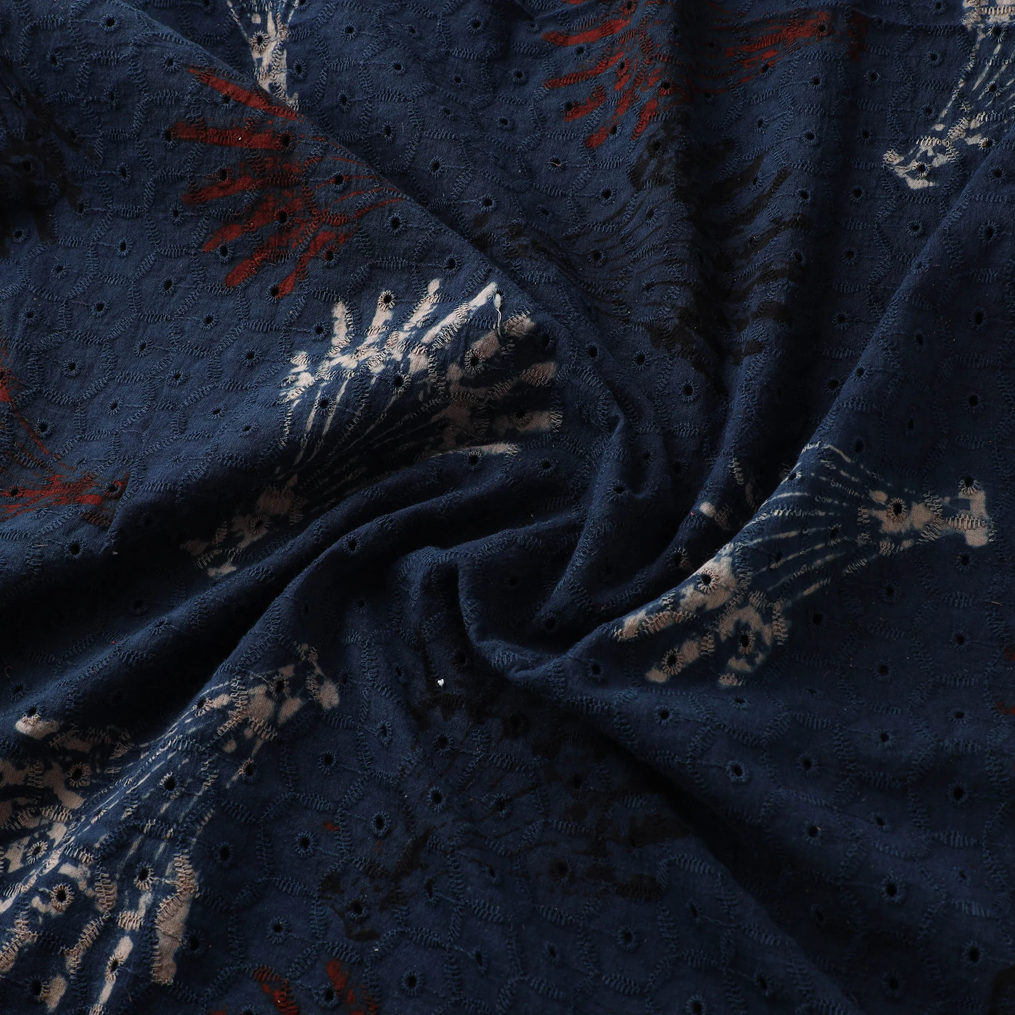 Hakoba Hand Block Ajrakh Print Natural Dyed Cotton Fabric  73 - Image 3