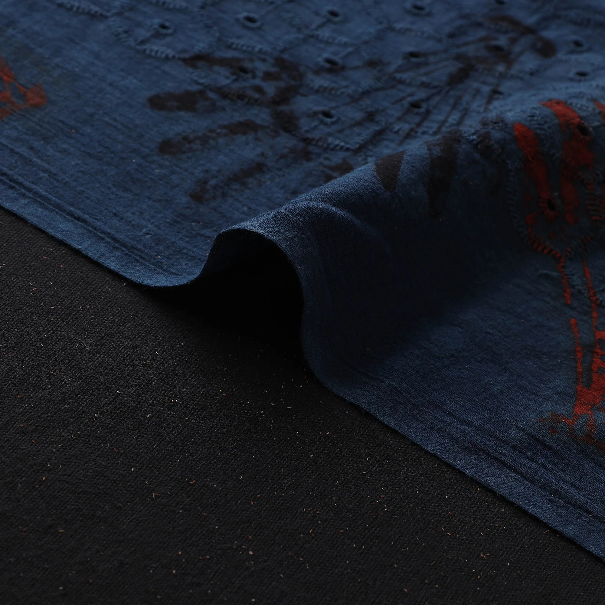 Hakoba Hand Block Ajrakh Print Natural Dyed Cotton Fabric  73 - Image 4