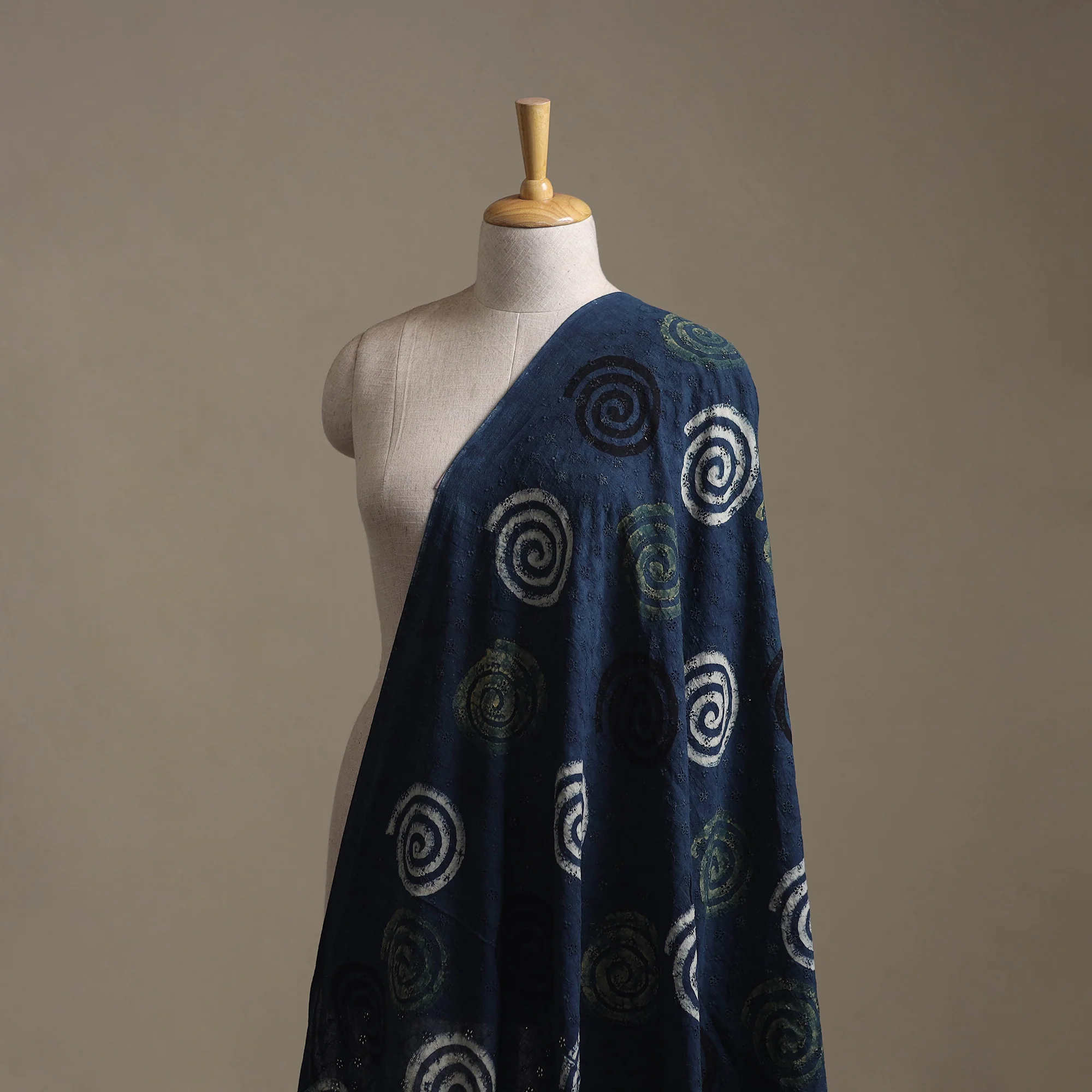 Blue - Hakoba Hand Block Ajrakh Print Natural Dyed Cotton Fabric 76 - Image 2