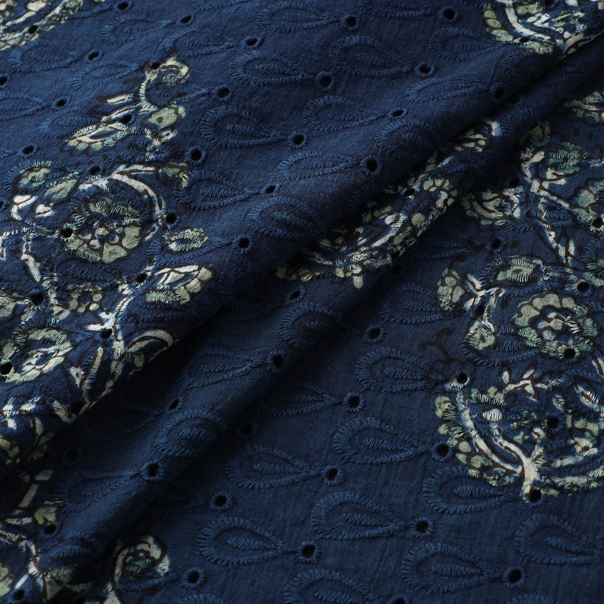 Hakoba Hand Block Ajrakh Print Natural Dyed Cotton Fabric  77