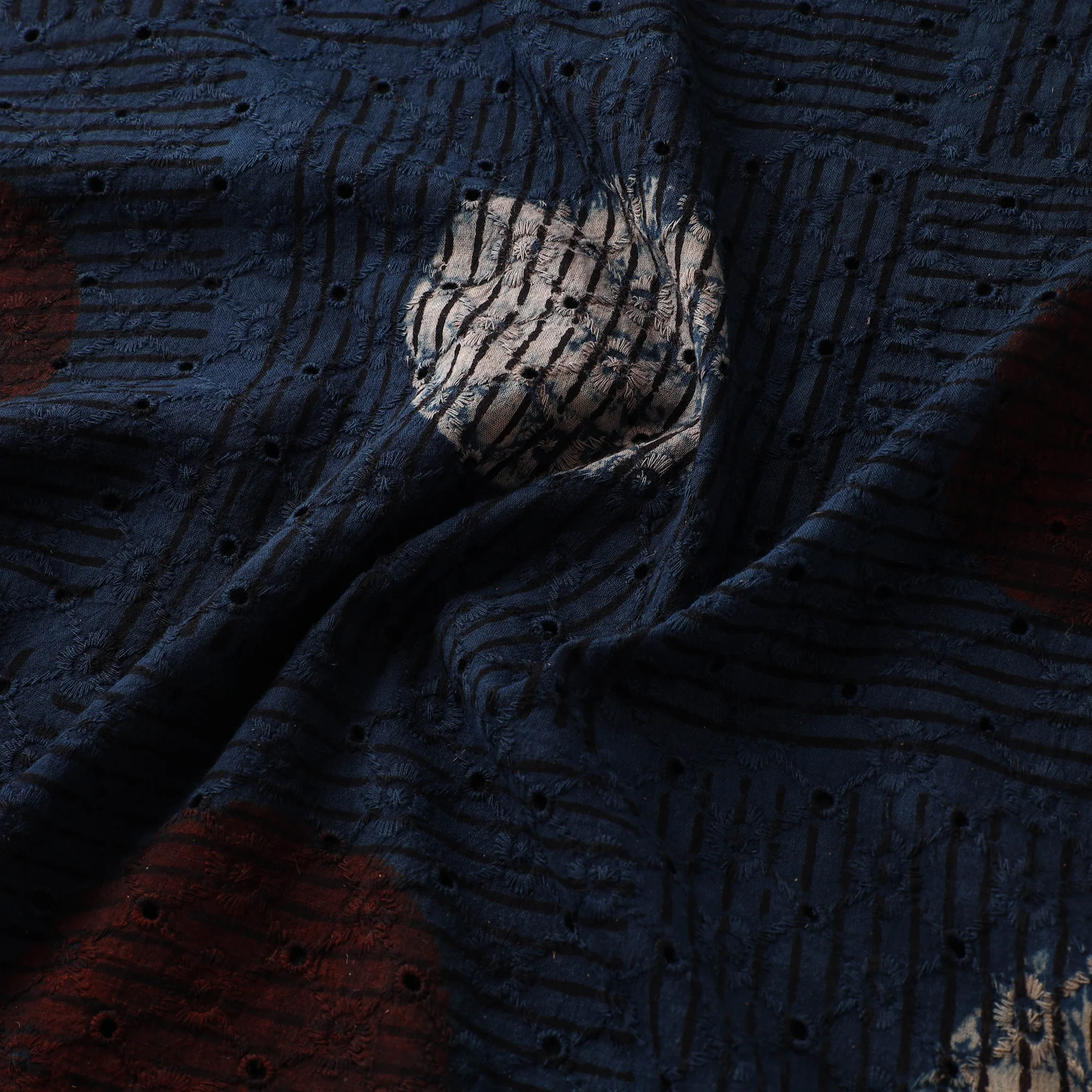 Hakoba Hand Block Ajrakh Print Natural Dyed Cotton Fabric  78 - Image 3