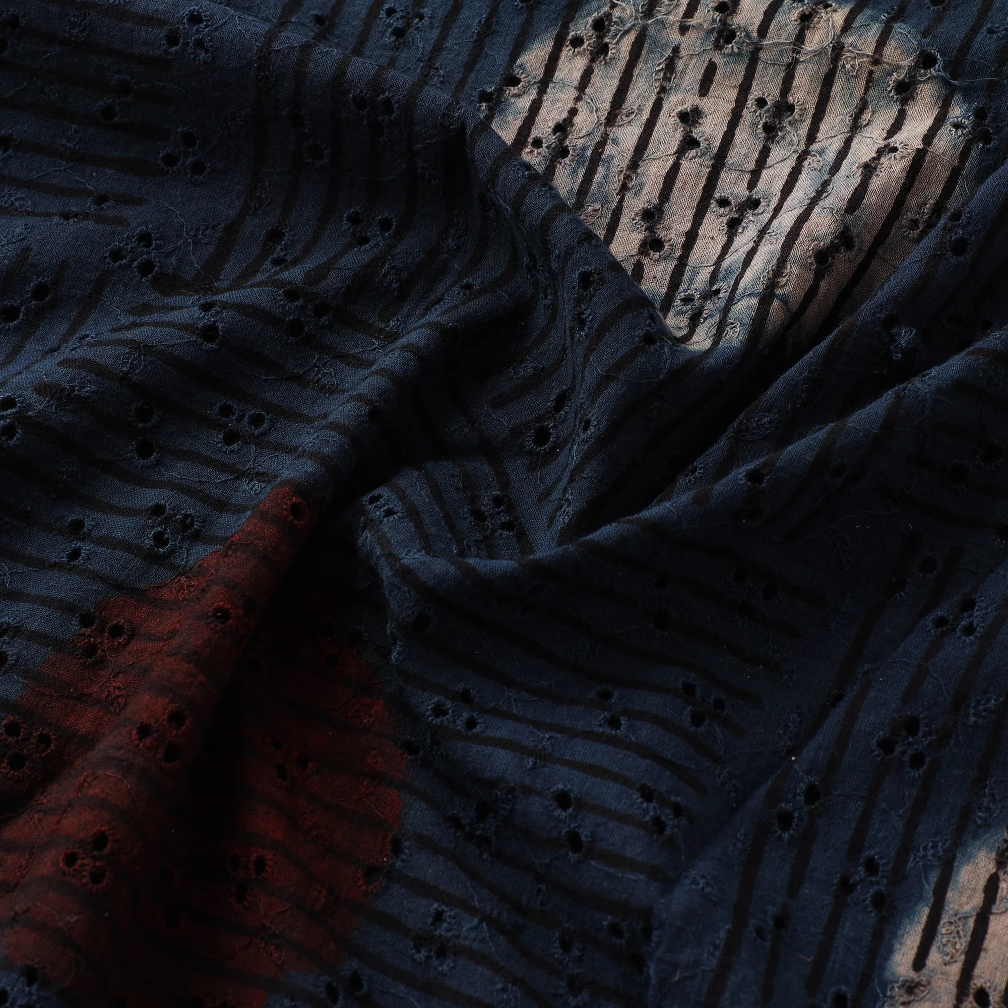 Hakoba Hand Block Ajrakh Print Natural Dyed Cotton Fabric  79 - Image 3