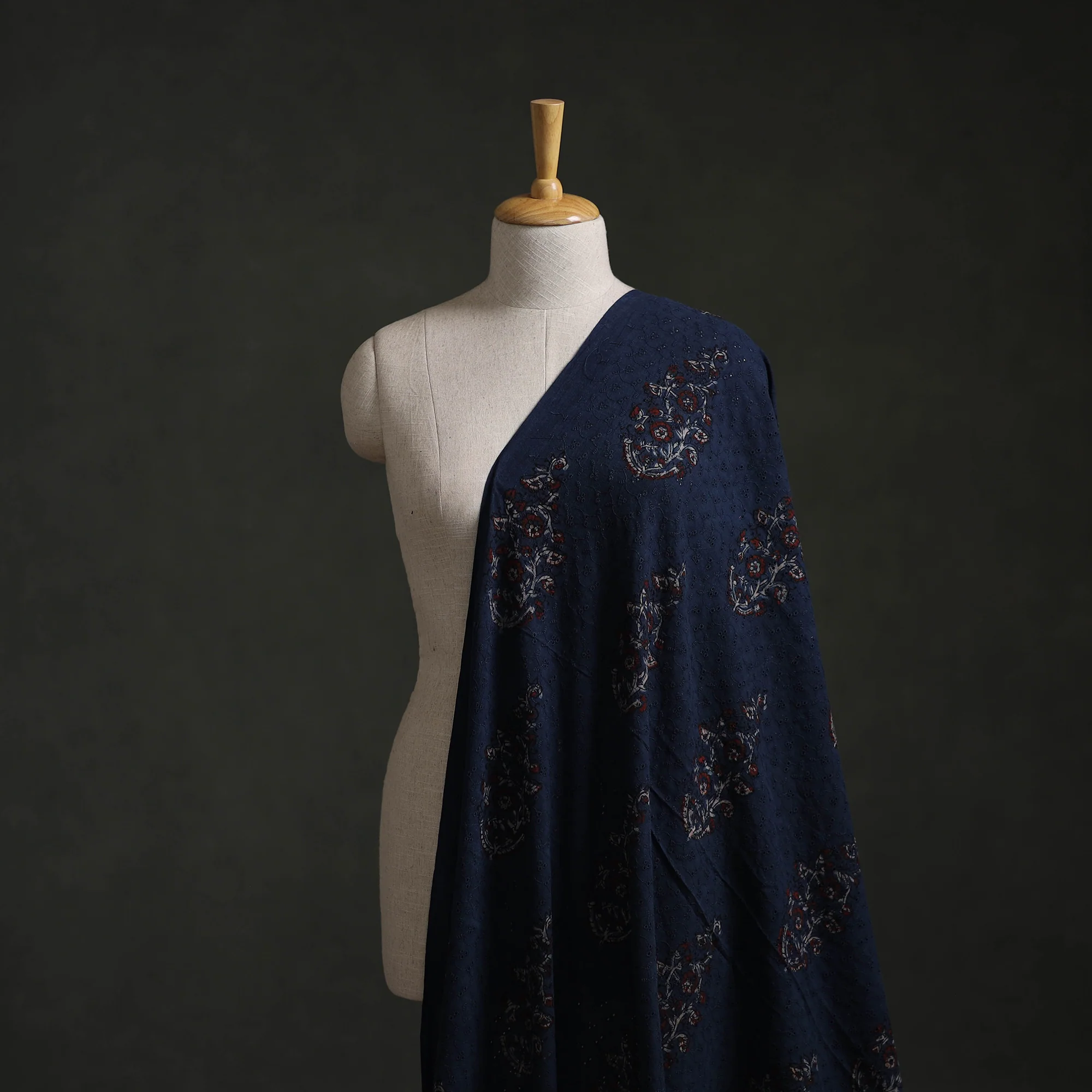 Hakoba Hand Block Ajrakh Print Natural Dyed Cotton Fabric  82 - Image 2