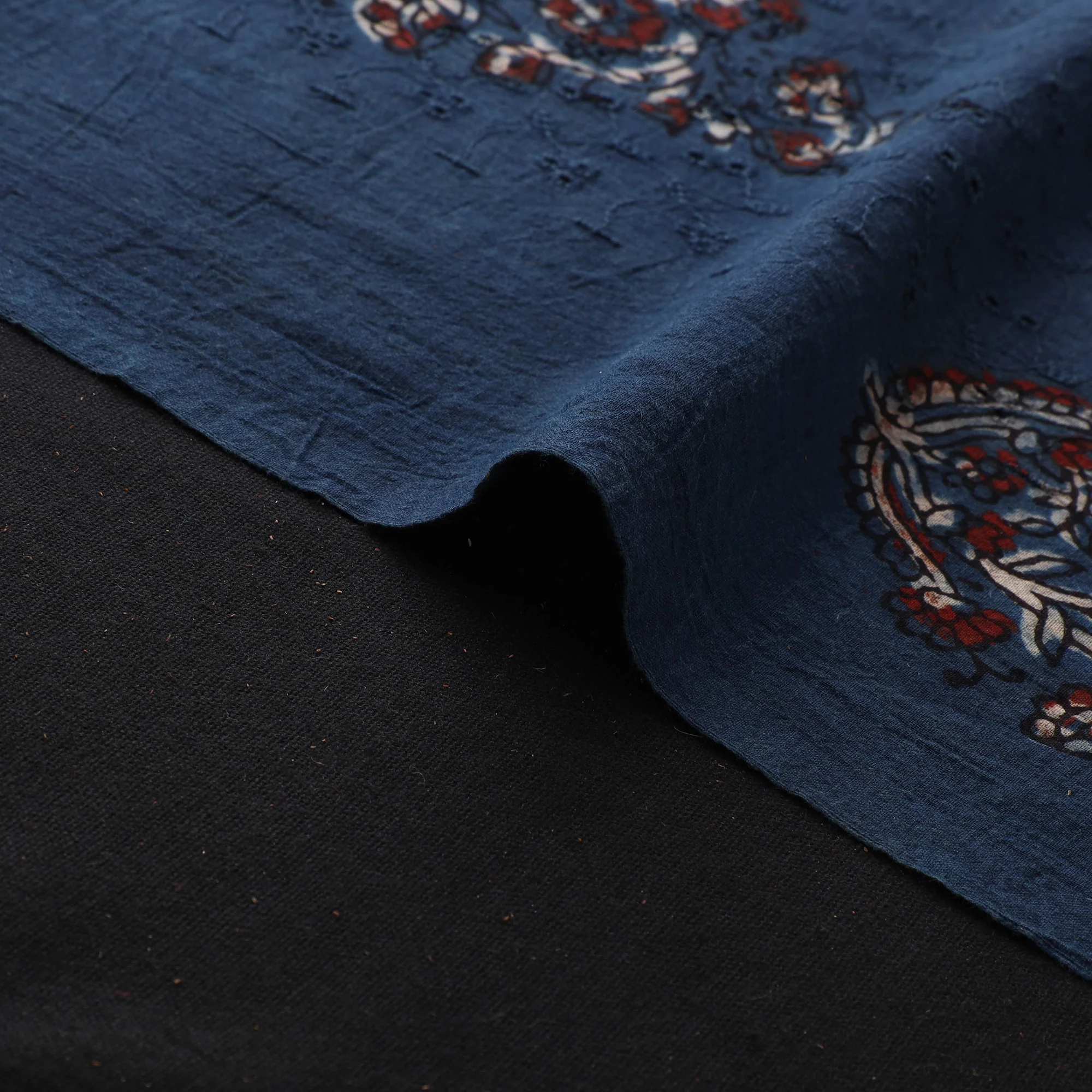 Hakoba Hand Block Ajrakh Print Natural Dyed Cotton Fabric  82 - Image 4