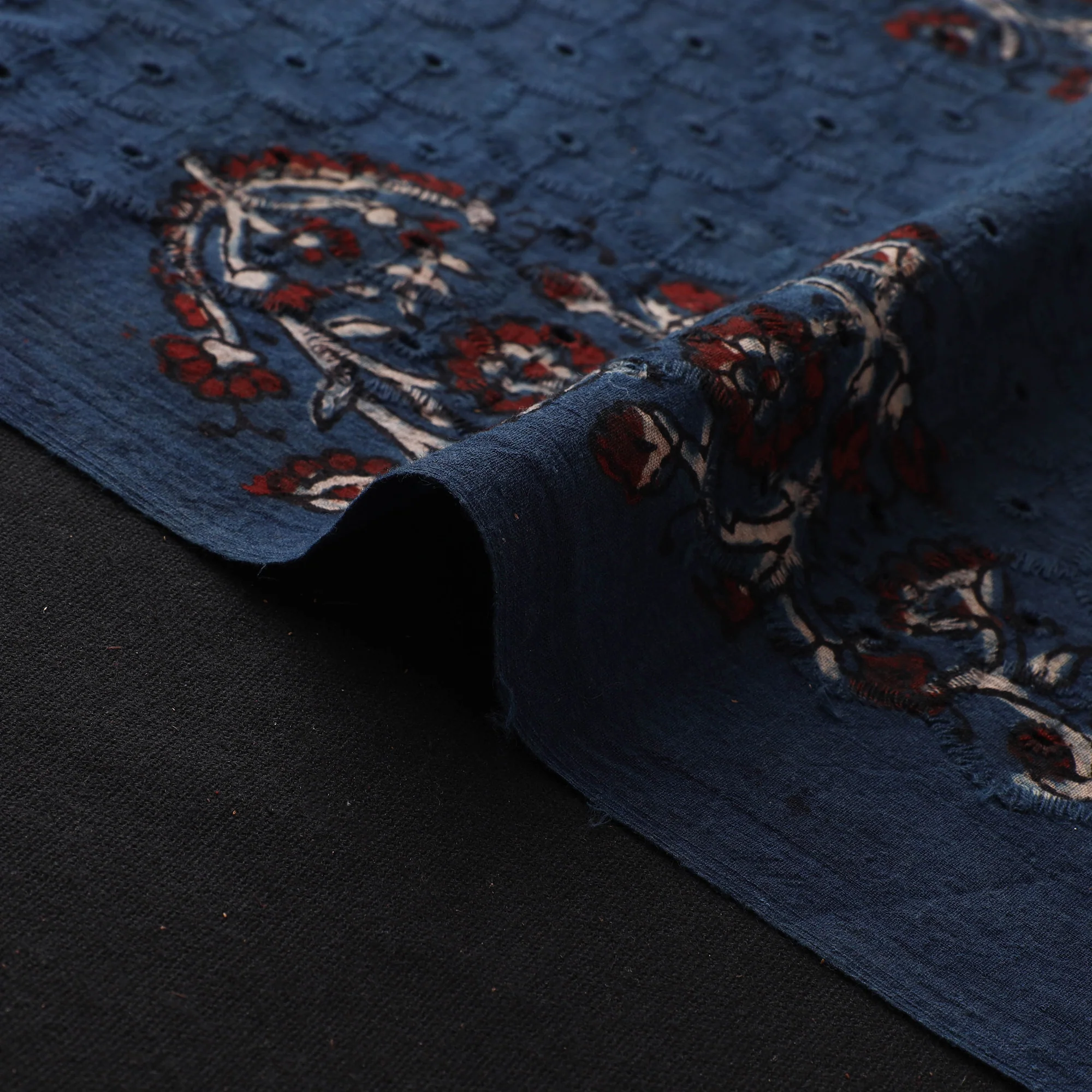 Hakoba Hand Block Ajrakh Print Natural Dyed Cotton Fabric  83 - Image 4