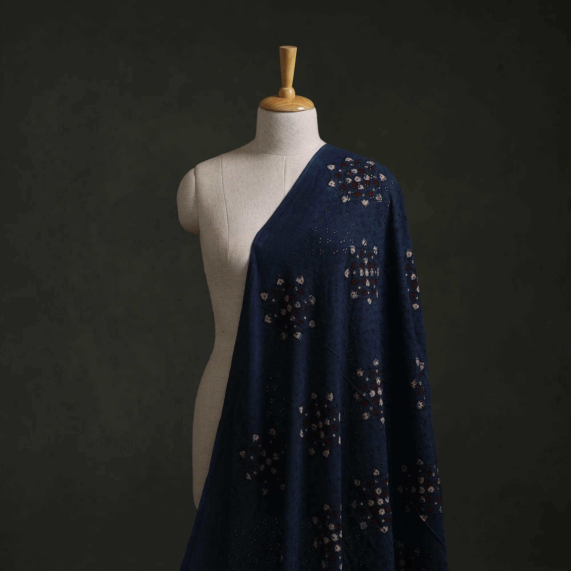 Hakoba Hand Block Ajrakh Print Natural Dyed Cotton Fabric  85 - Image 2