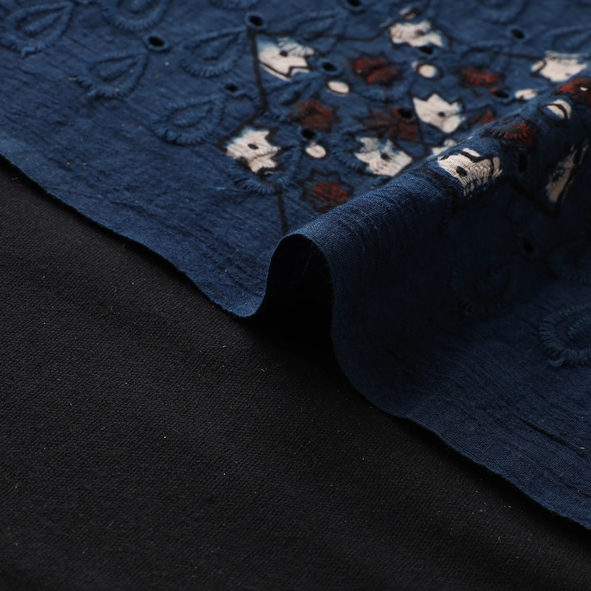 Hakoba Hand Block Ajrakh Print Natural Dyed Cotton Fabric  88 - Image 4