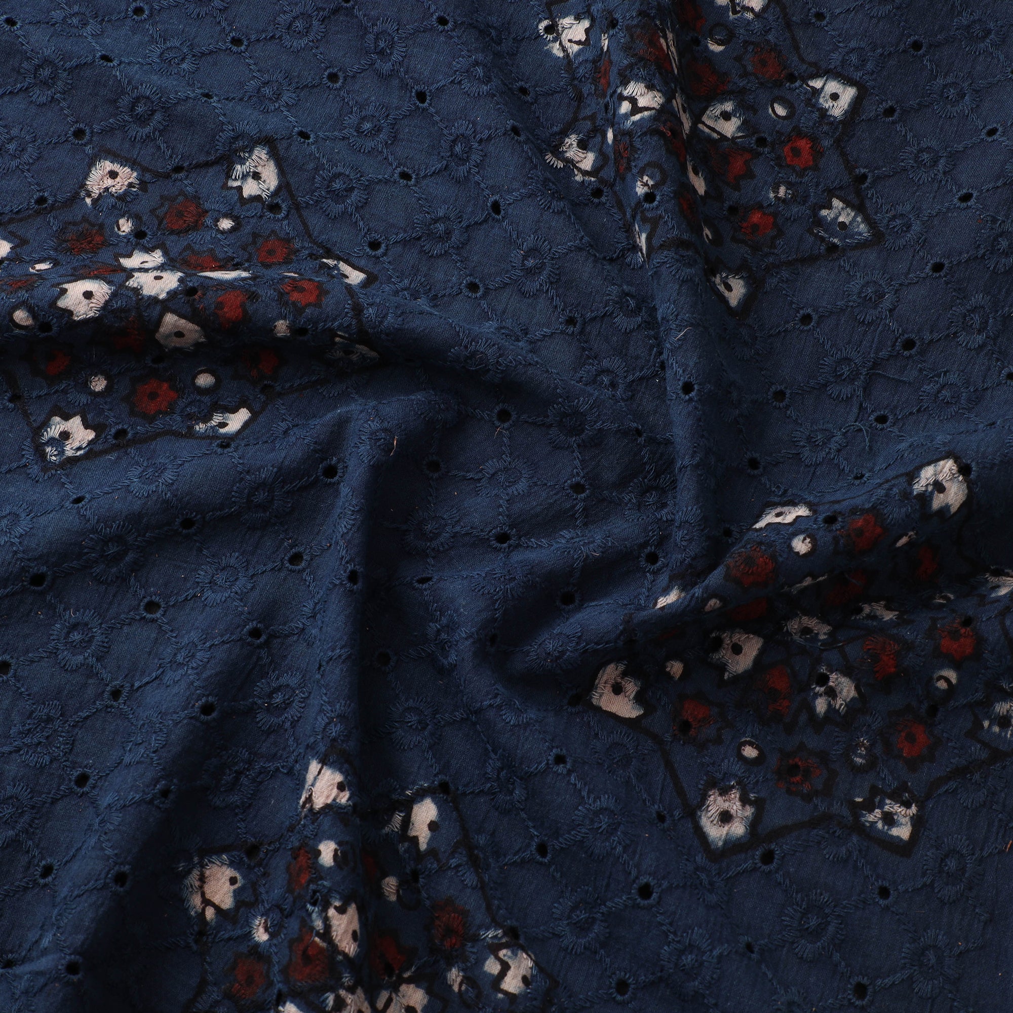 Hakoba Hand Block Ajrakh Print Natural Dyed Cotton Fabric 91 - Image 3