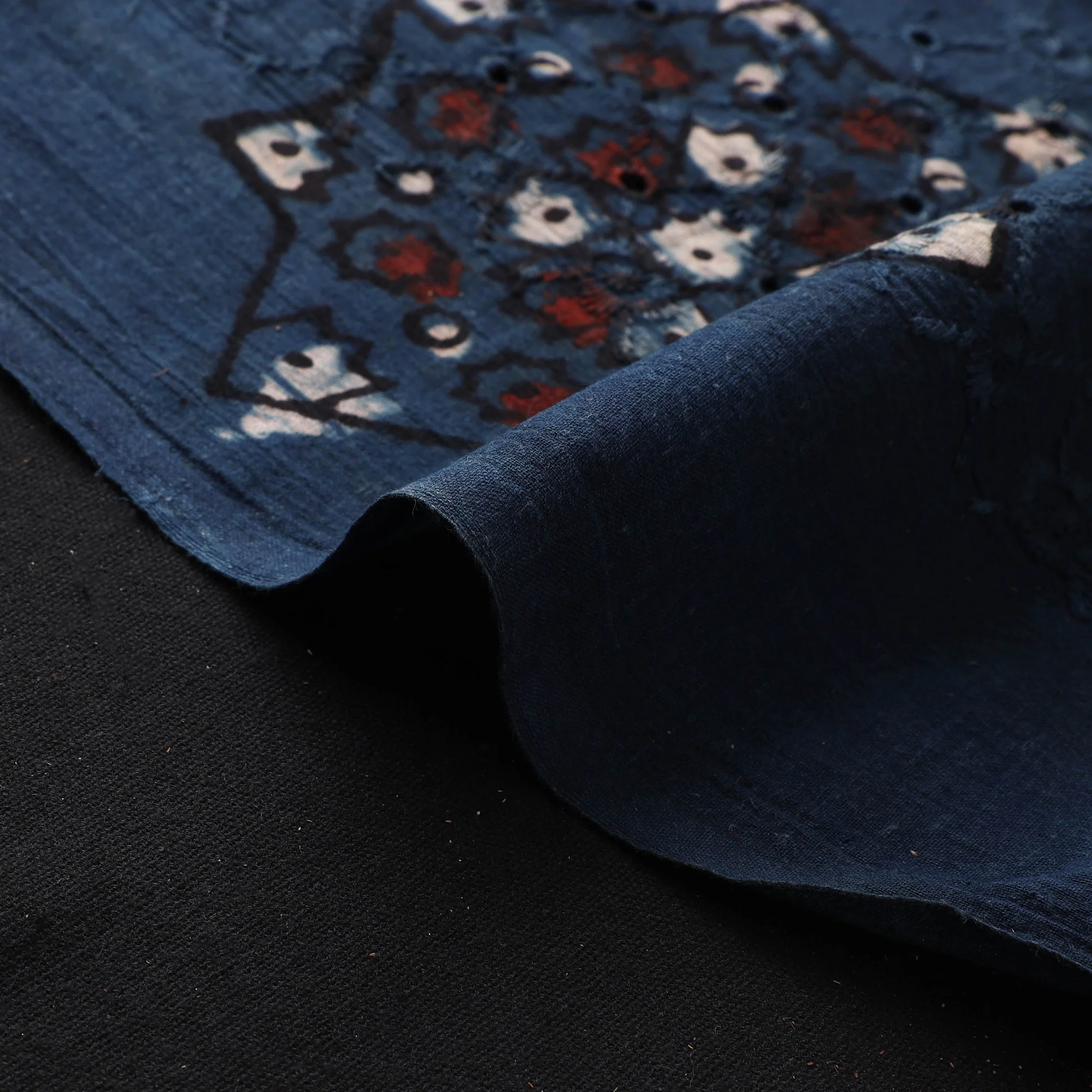 Hakoba Hand Block Ajrakh Print Natural Dyed Cotton Fabric 91 - Image 4