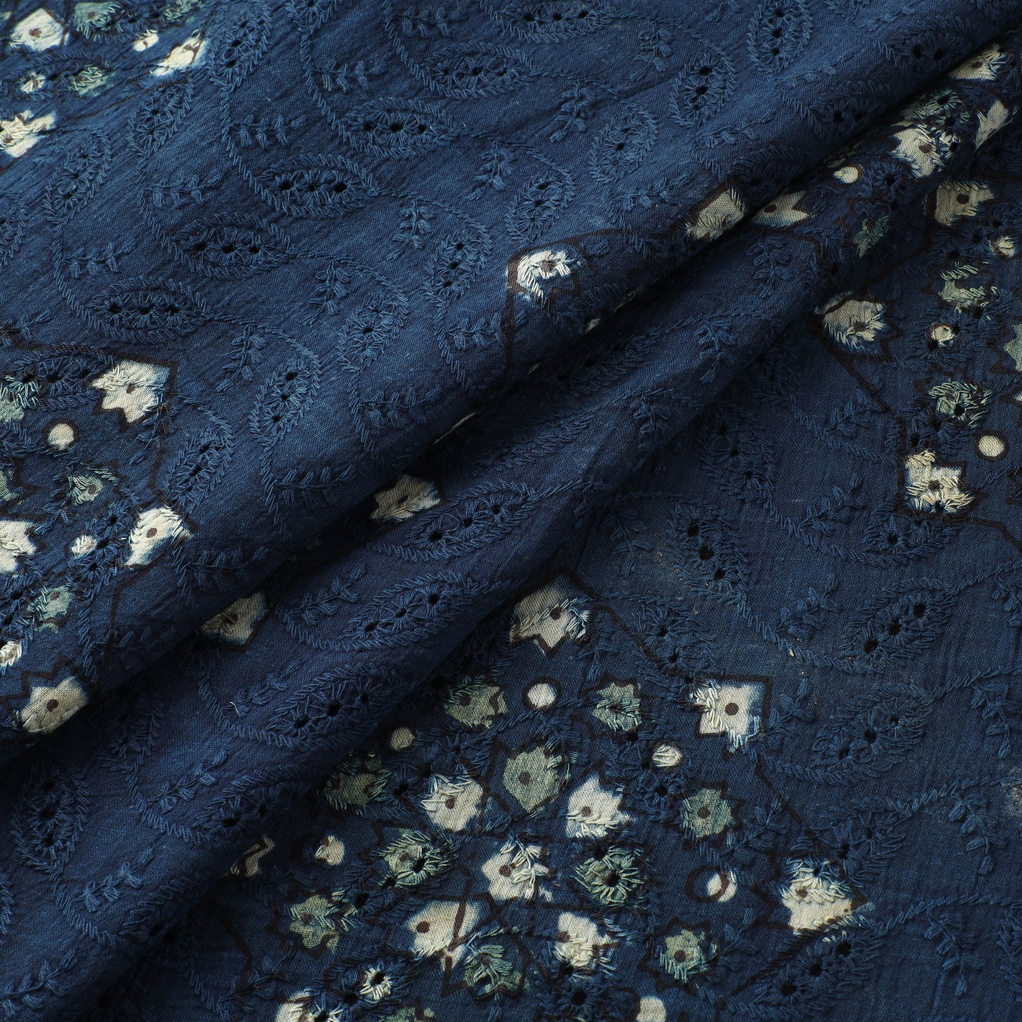Hakoba Hand Block Ajrakh Print Natural Dyed Cotton Fabric  92