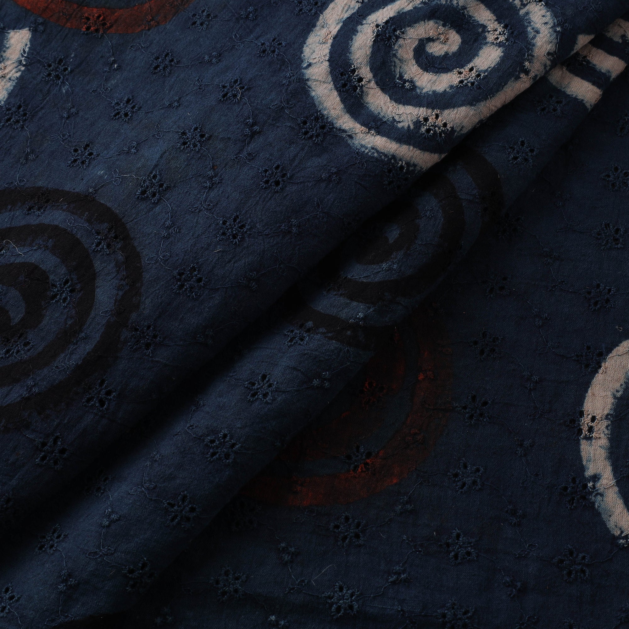Blue - Hakoba Hand Block Ajrakh Print Natural Dyed Cotton Fabric 98