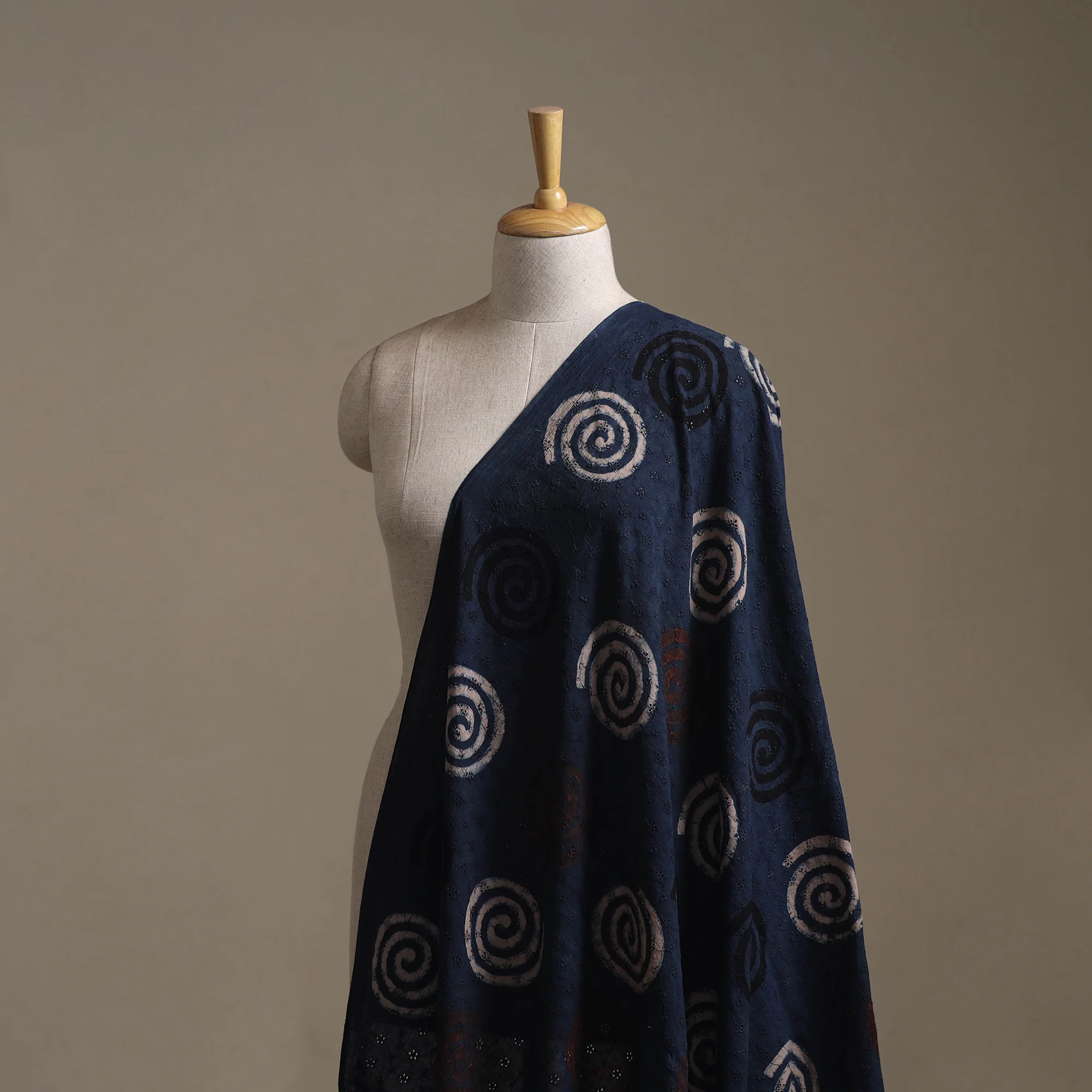 Blue - Hakoba Hand Block Ajrakh Print Natural Dyed Cotton Fabric 98 - Image 2