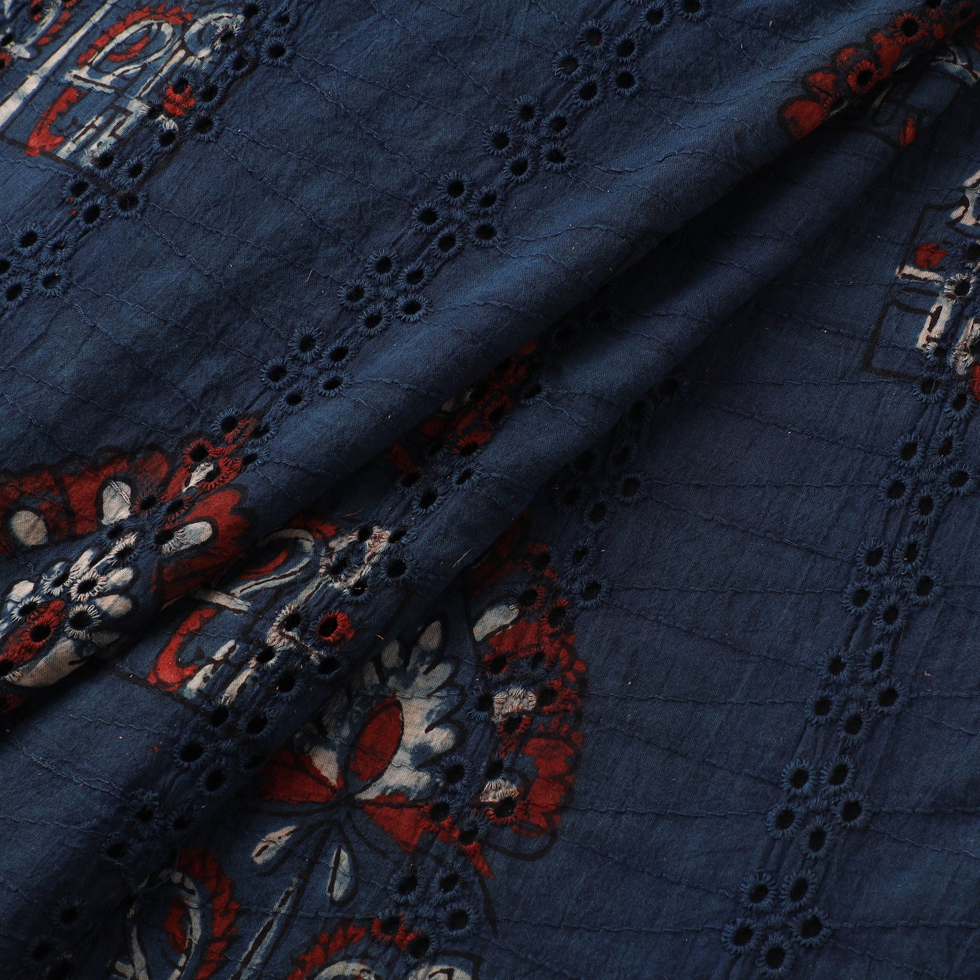 Hakoba Hand Block Ajrakh Print Natural Dyed Cotton Fabric 99