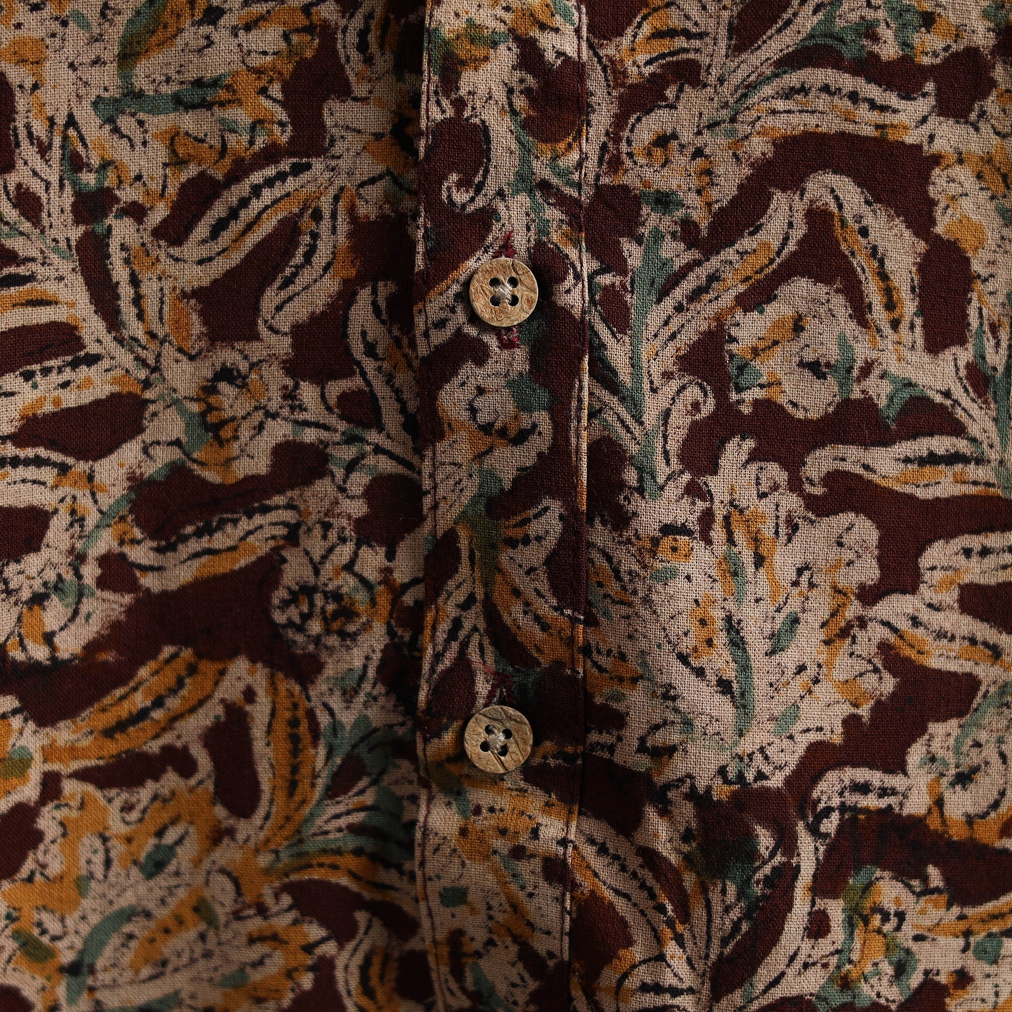 Hand Block Print Natural Dyed Cotton Long Kalamkari Kurta for Men 15 - Image 4