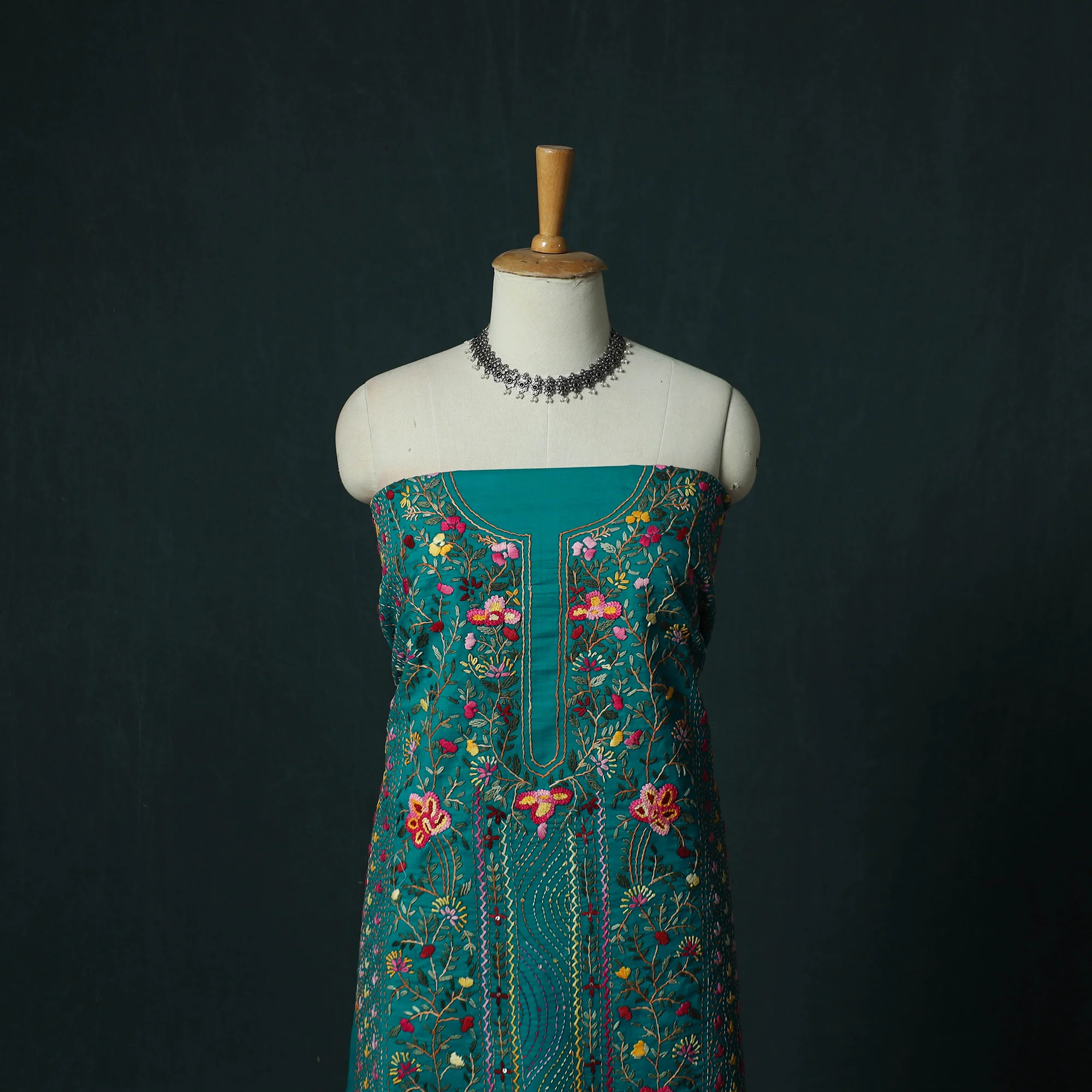Hand Embroidered Cotton 3pc Unstitched Dress Material 48 - Image 2