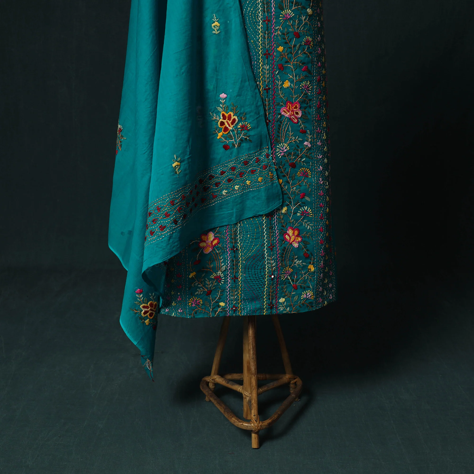 Hand Embroidered Cotton 3pc Unstitched Dress Material 48 - Image 5