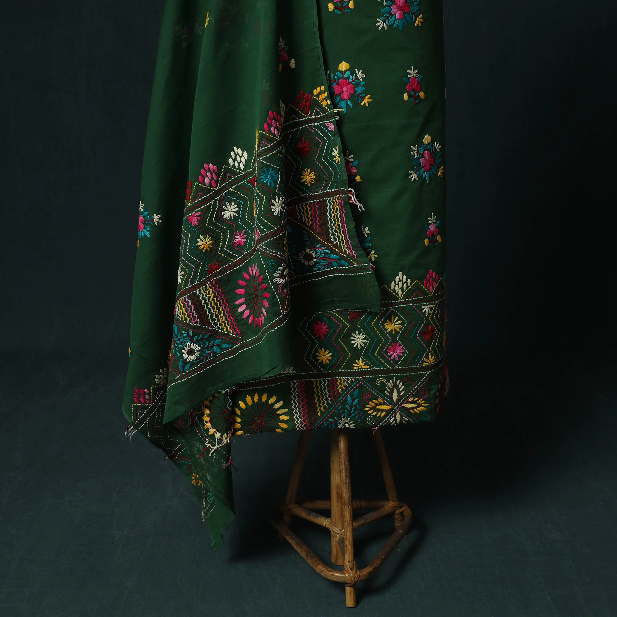 Hand Embroidered Cotton 3pc Unstitched Dress Material 56 - Image 5