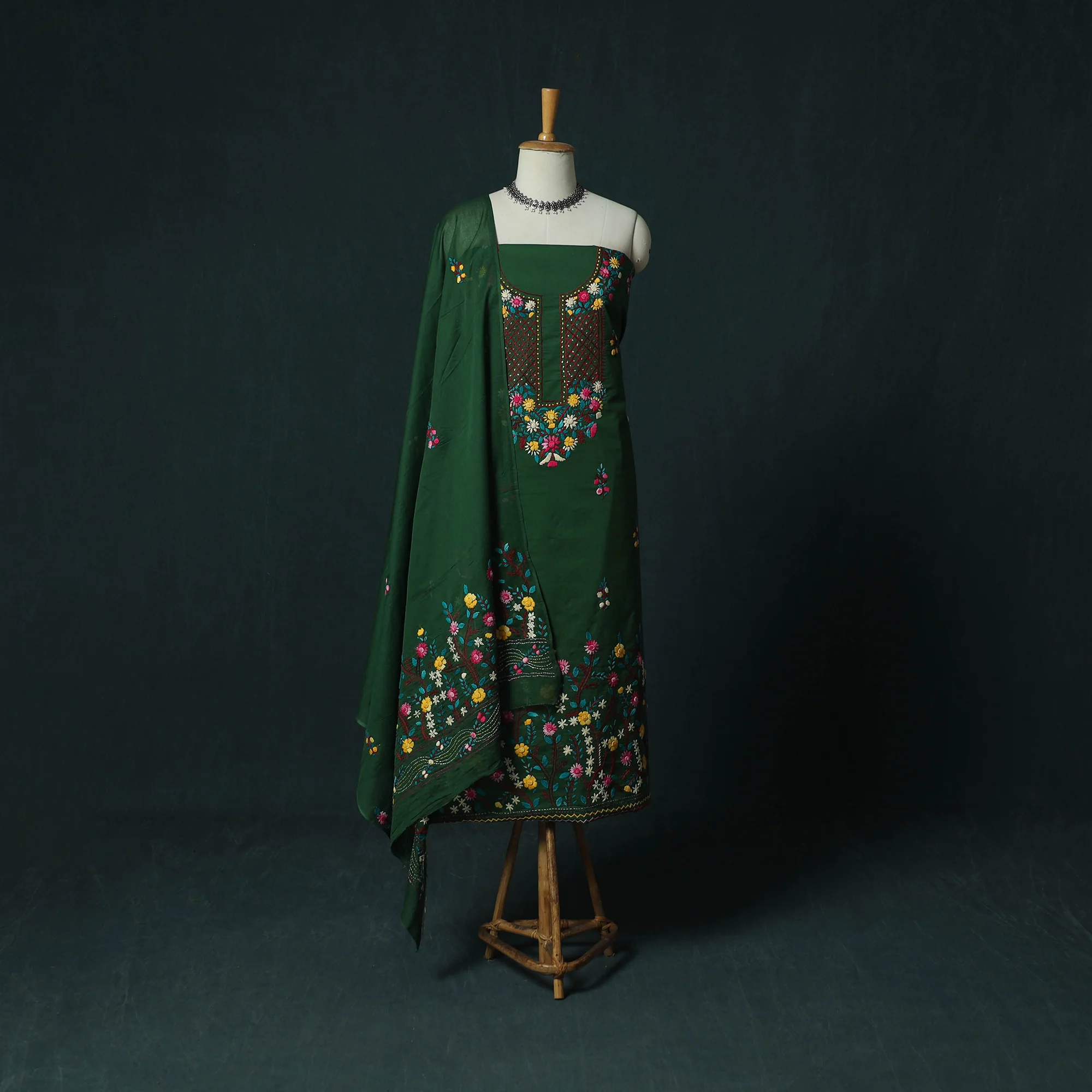 Hand Embroidered Cotton 3pc Unstitched Dress Material 59
