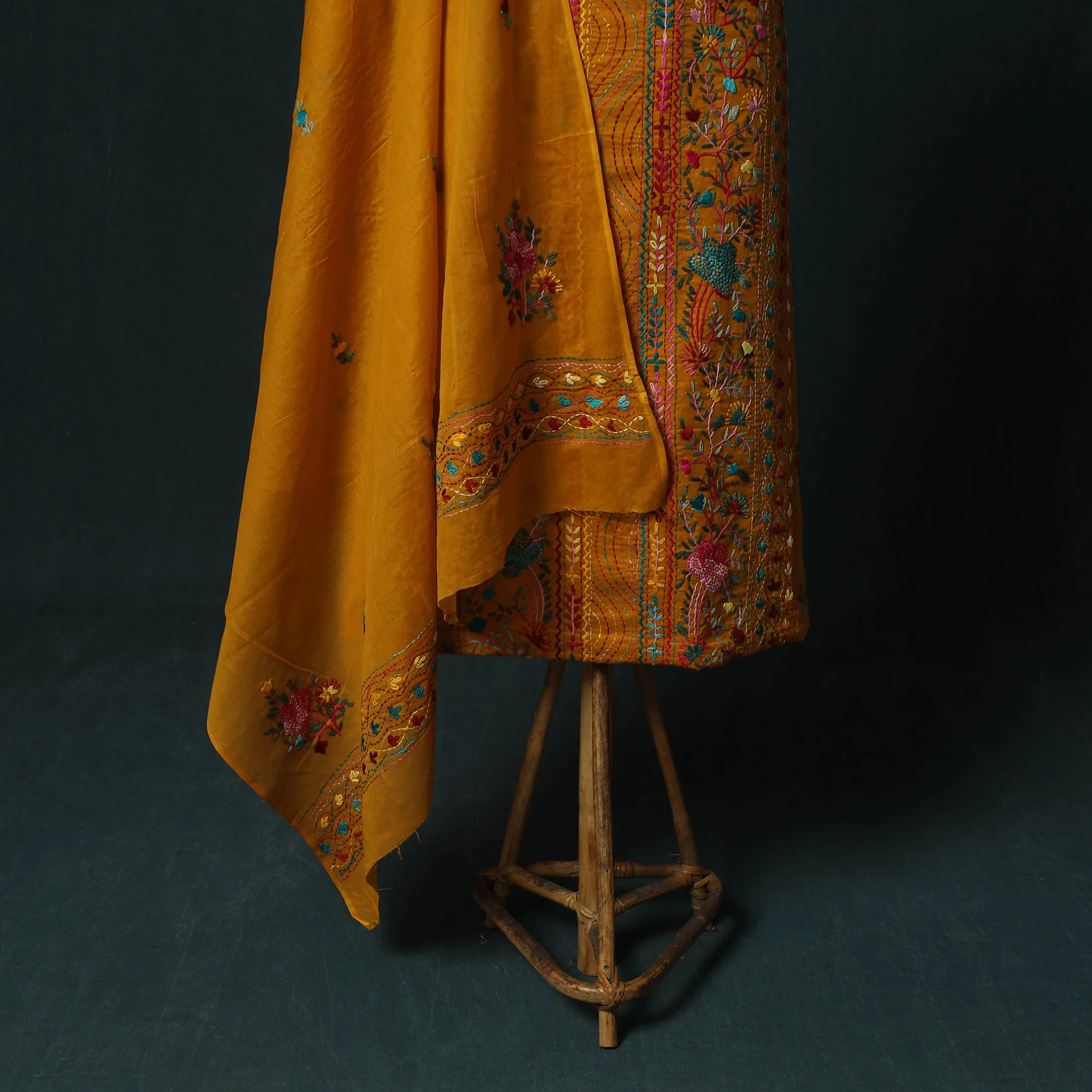 Hand Embroidered Cotton 3pc Unstitched Dress Material 66 - Image 5