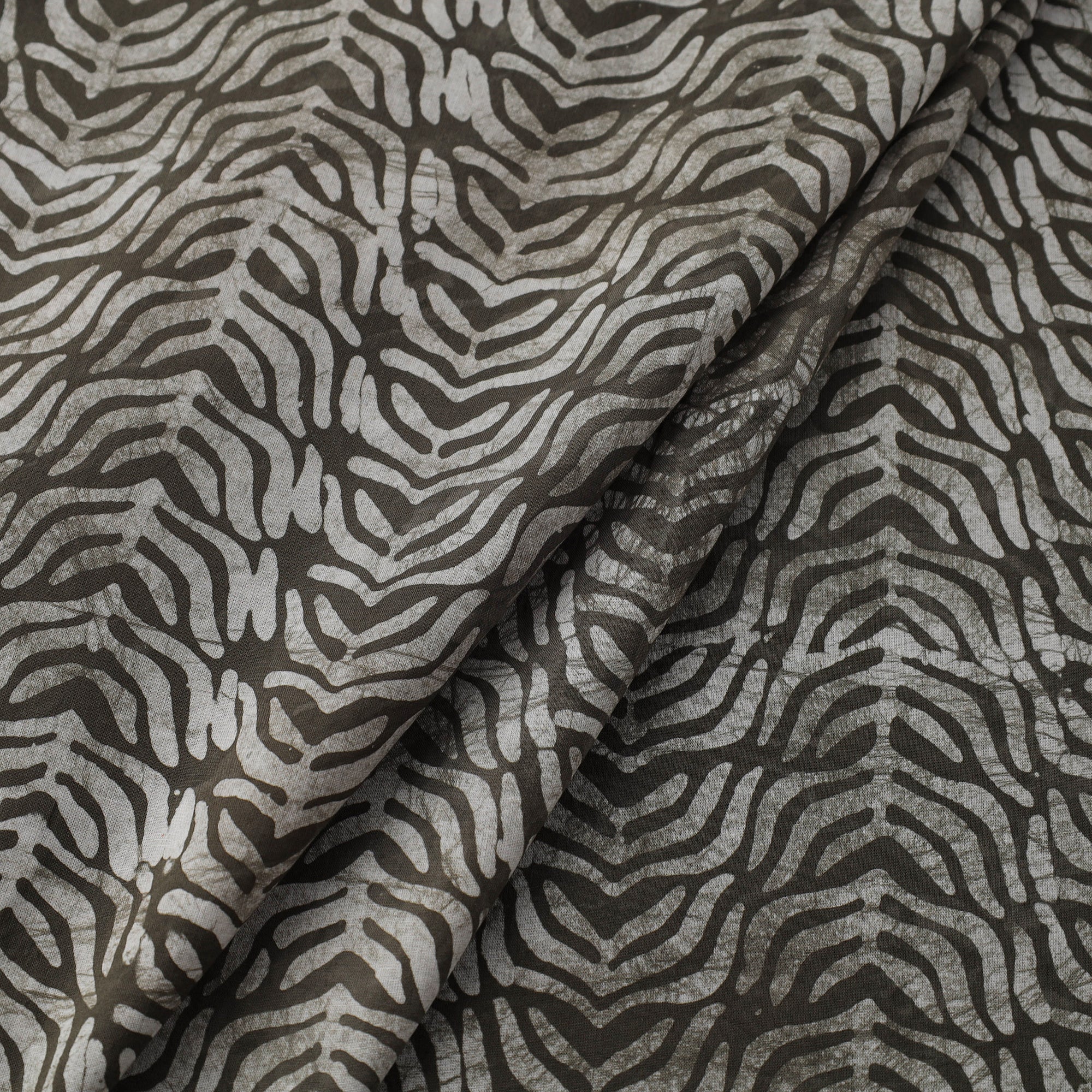 Grey - Hand Printed Cotton Batik Fabric 21 - Image 2