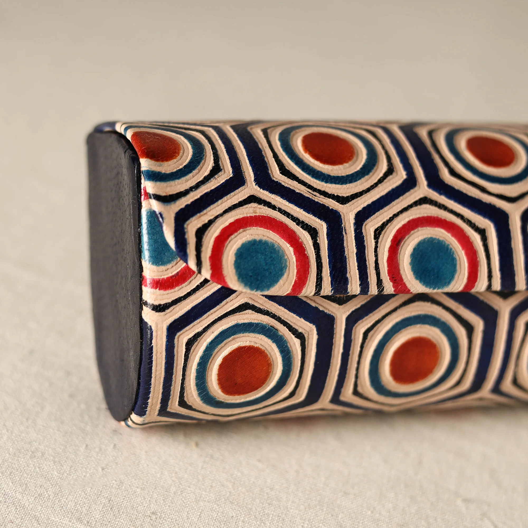 Multicolor - Handcrafted Embossed Leather Spectacle Case 09 - Image 3