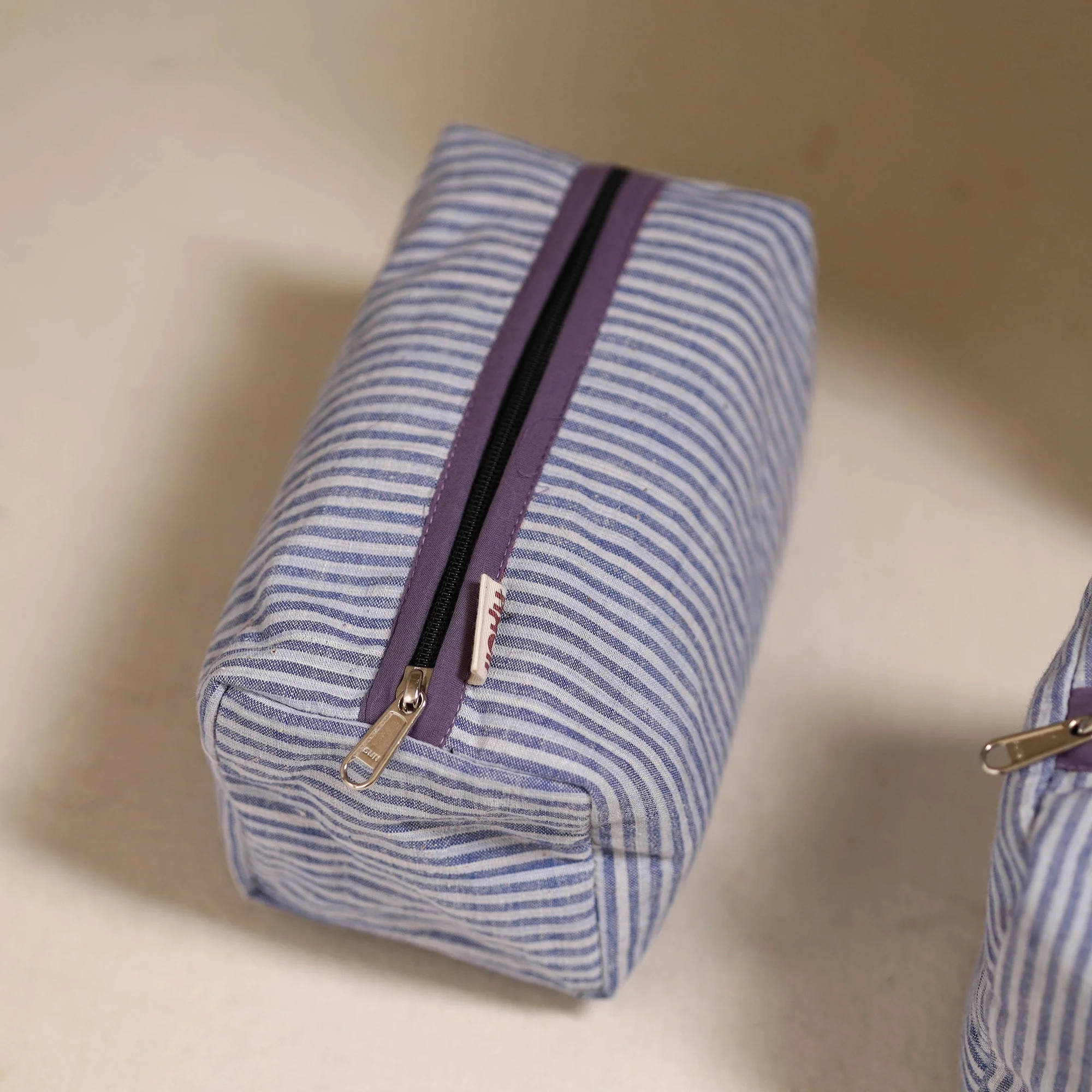 Blue - Handcrafted Fabric Toiletry Bags (Set of 3) 14 - Image 3