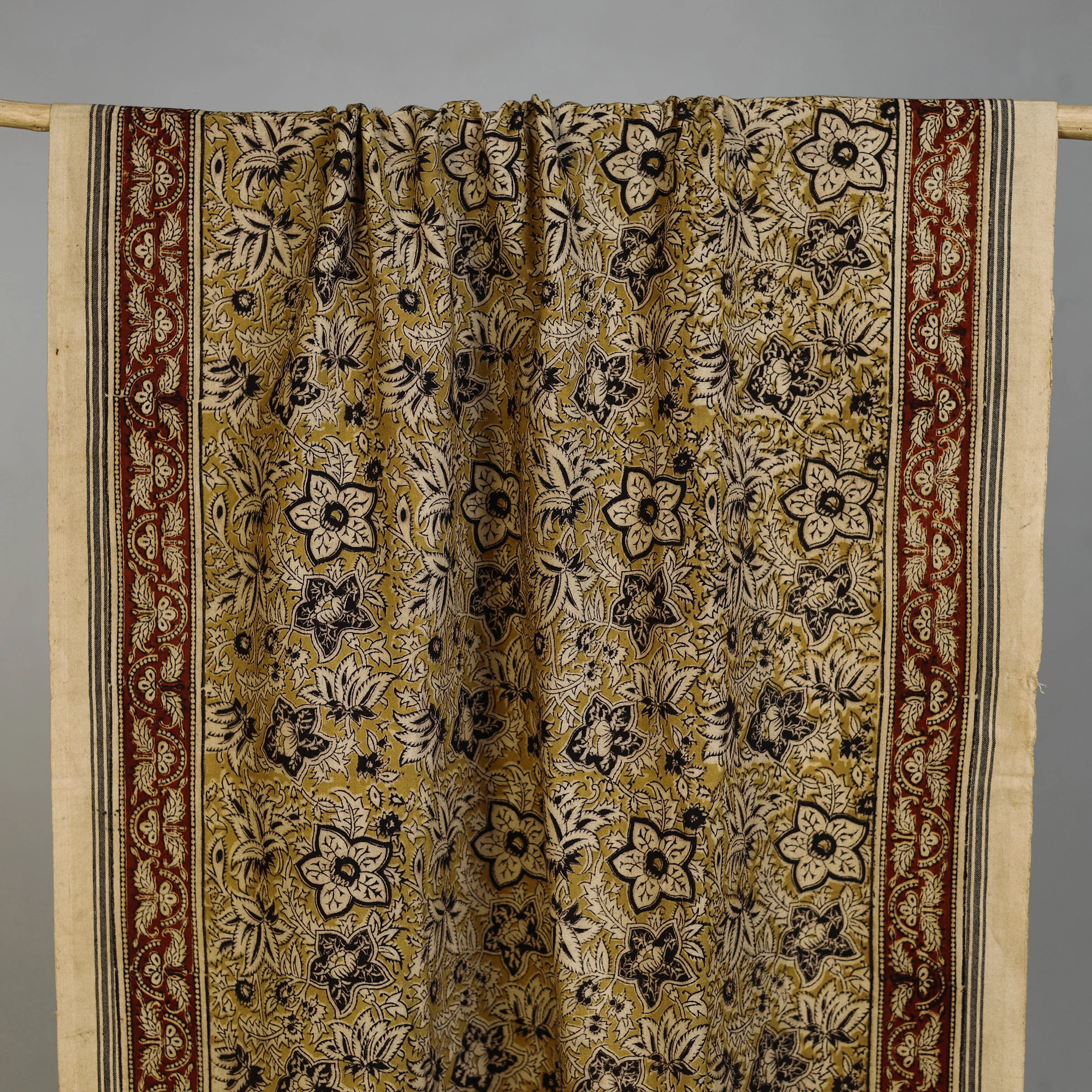 Handloom Cotton Natural Dyed Block Print Pedana Kalamkari Towel 01 - Image 2