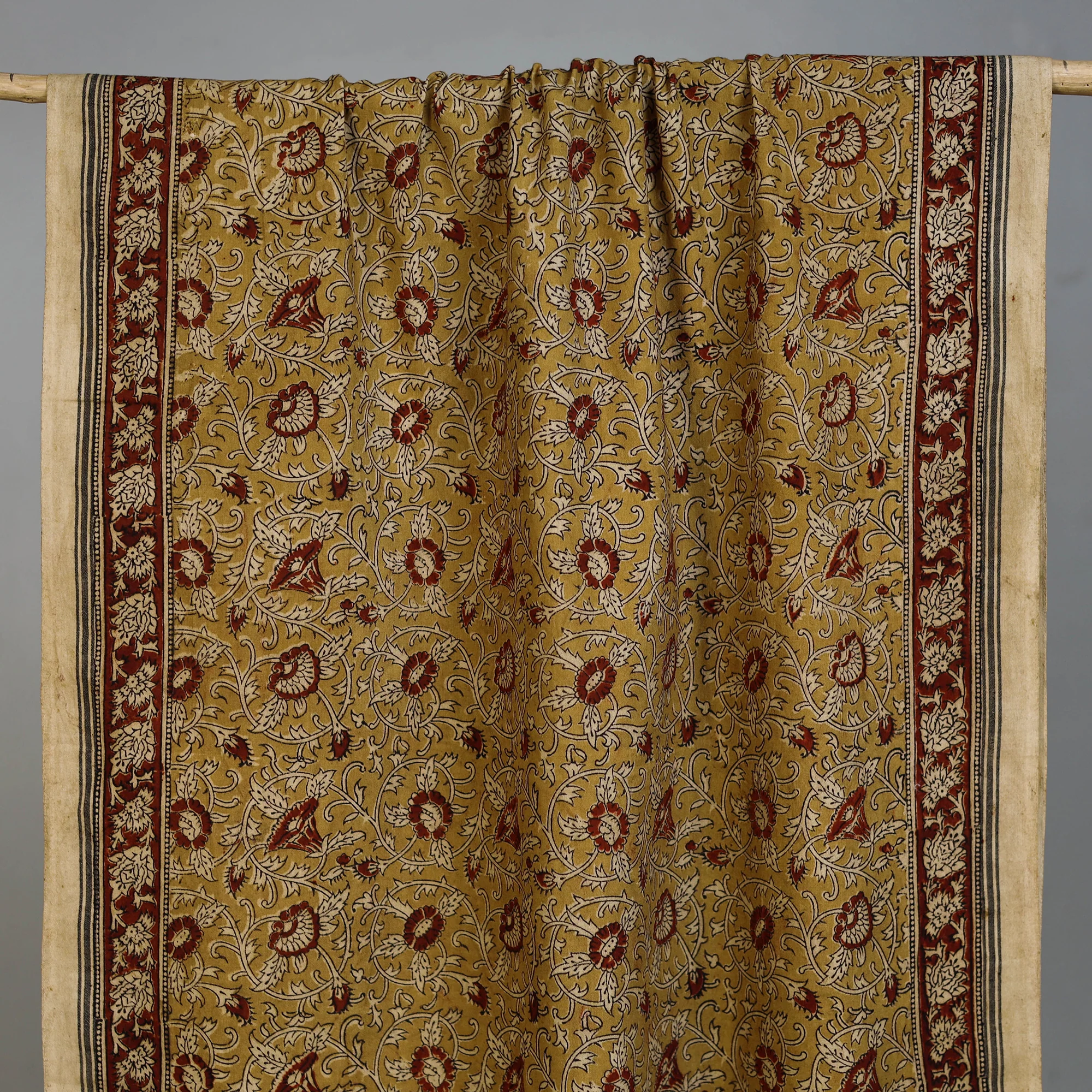 Handloom Cotton Natural Dyed Block Print Pedana Kalamkari Towel 02 - Image 2