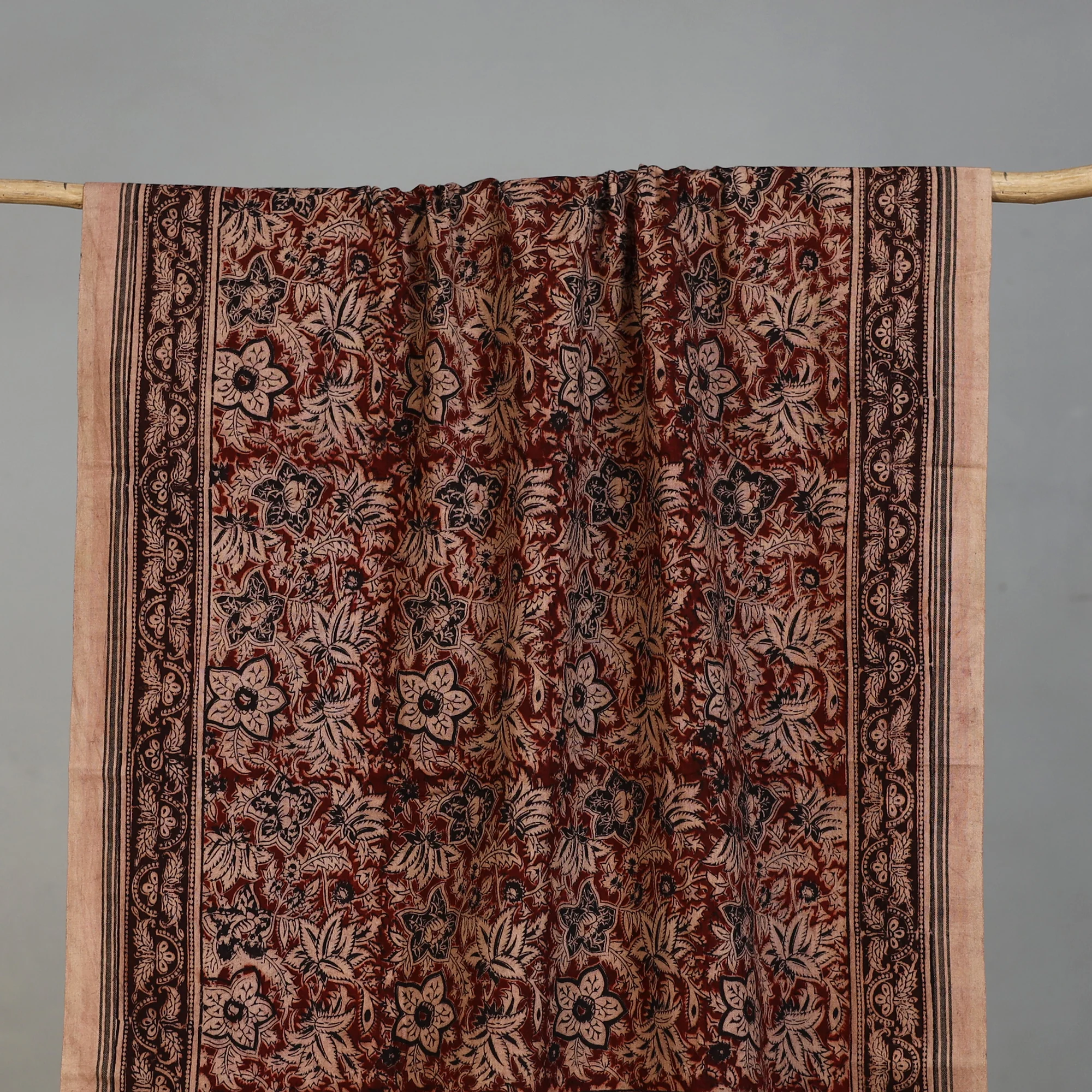 Handloom Cotton Natural Dyed Block Print Pedana Kalamkari Towel 03 - Image 2