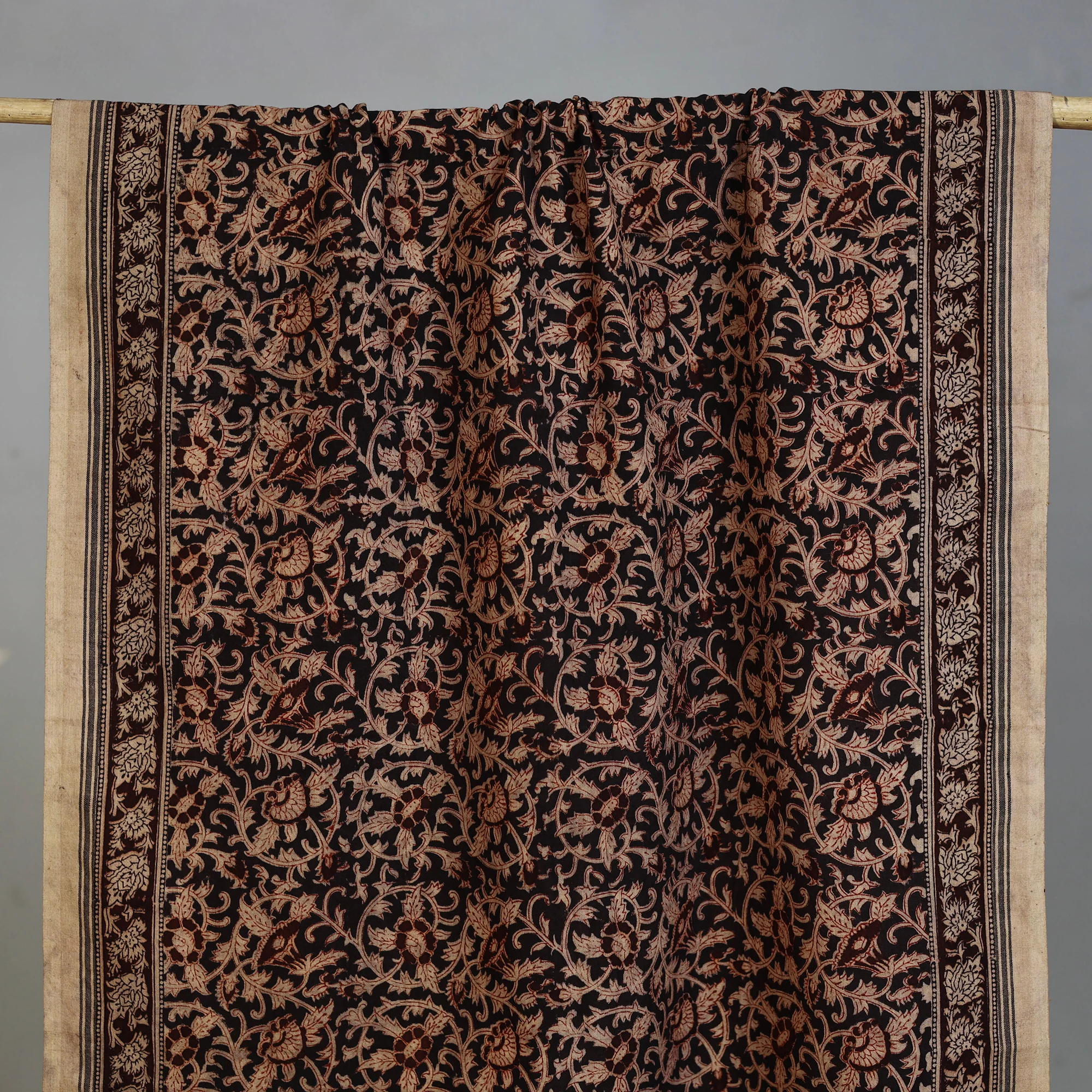 Handloom Cotton Natural Dyed Block Print Pedana Kalamkari Towel 04 - Image 2