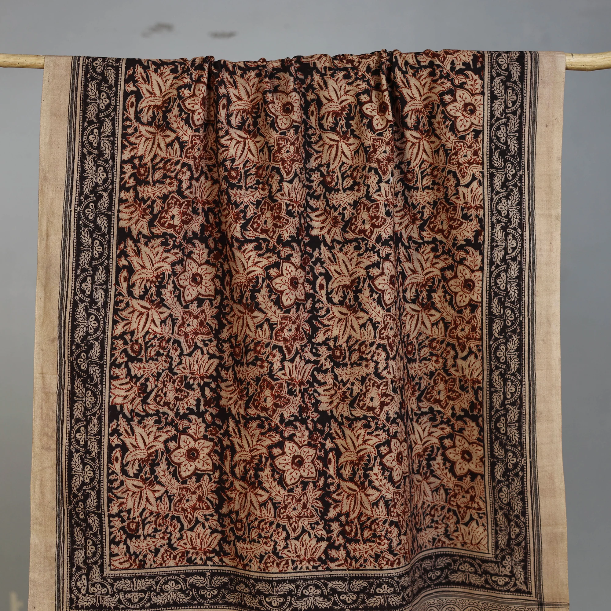 Handloom Cotton Natural Dyed Block Print Pedana Kalamkari Towel 05 - Image 2