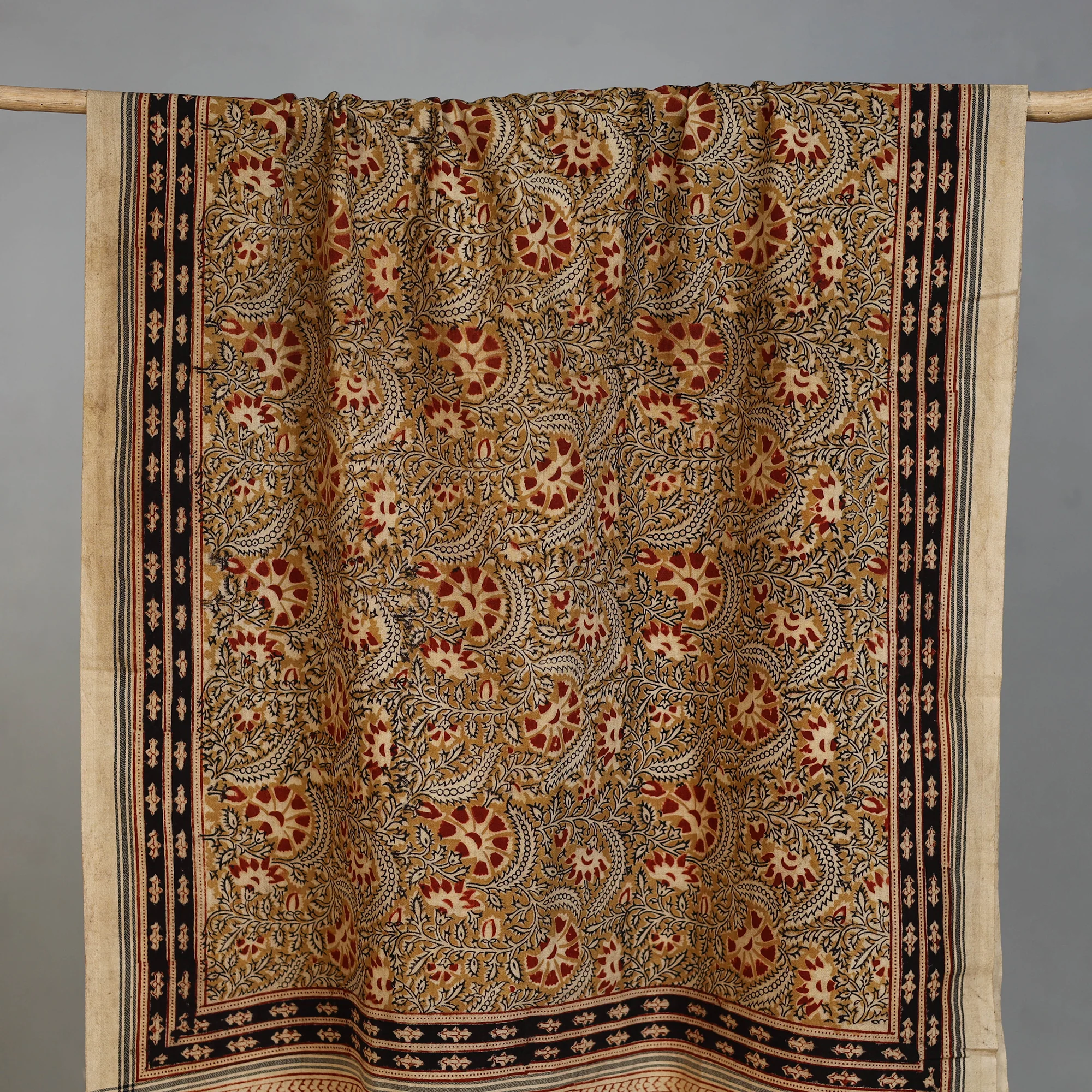 Handloom Cotton Natural Dyed Block Print Pedana Kalamkari Towel 09 - Image 2