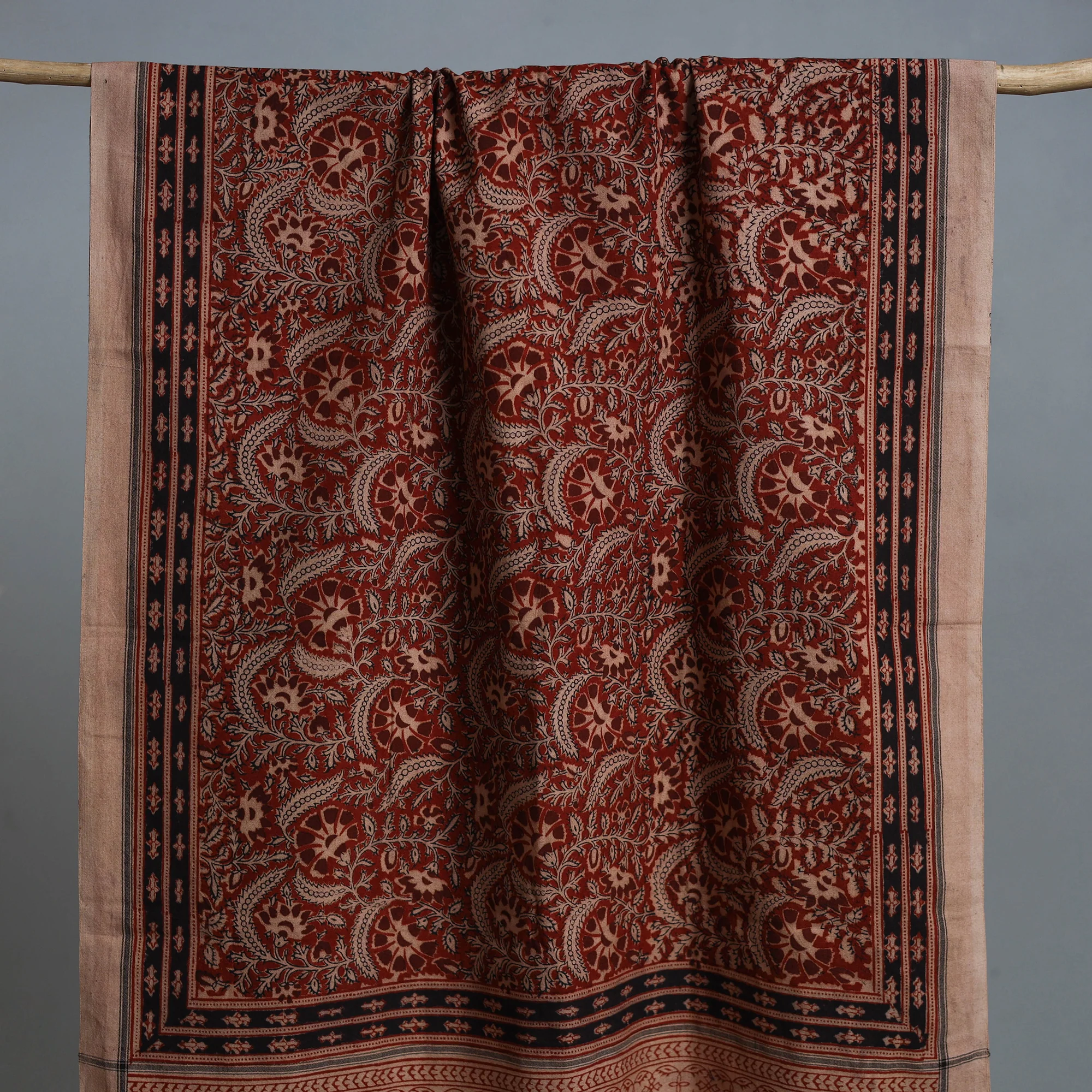 Handloom Cotton Natural Dyed Block Print Pedana Kalamkari Towel 11 - Image 2