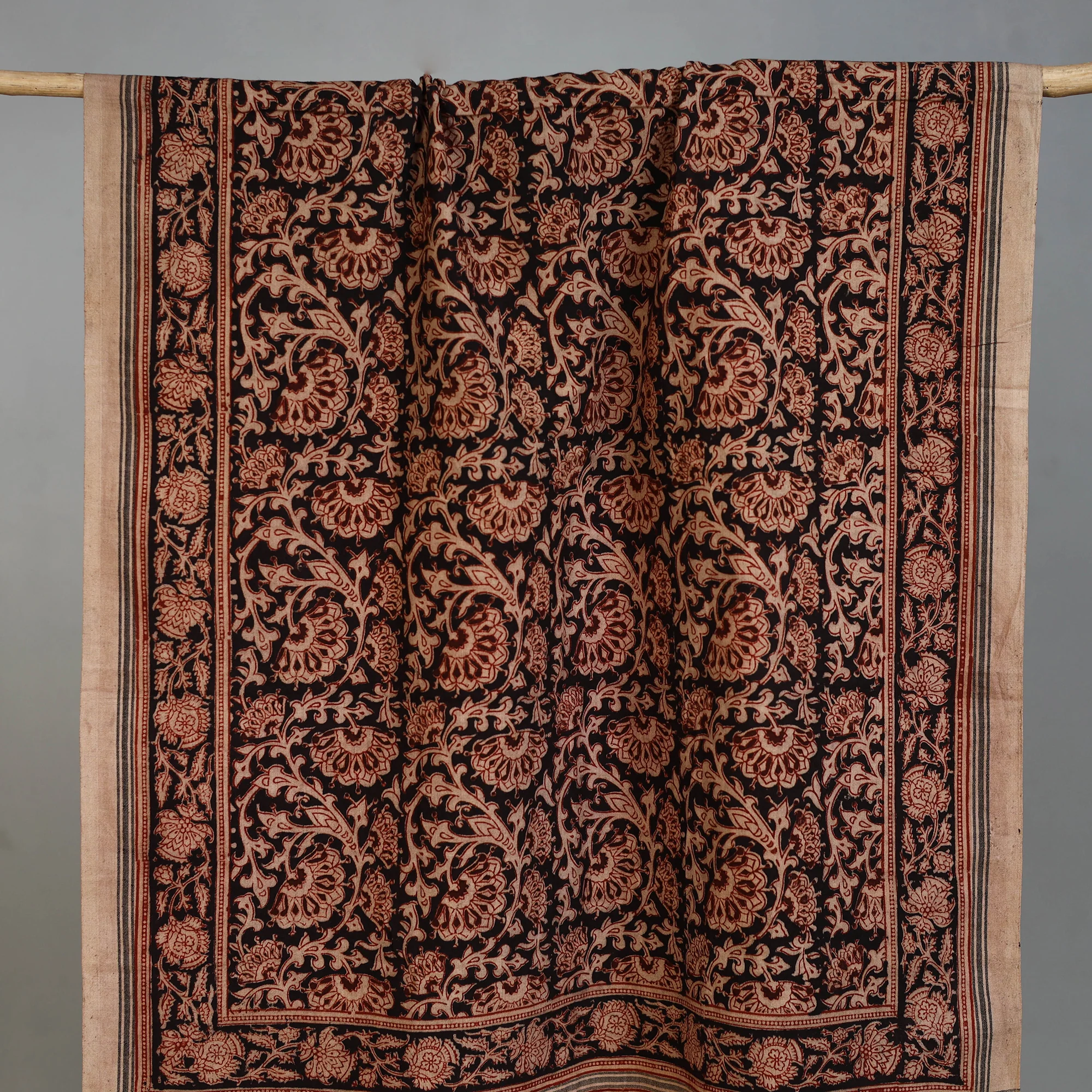 Handloom Cotton Natural Dyed Block Print Pedana Kalamkari Towel 12 - Image 2