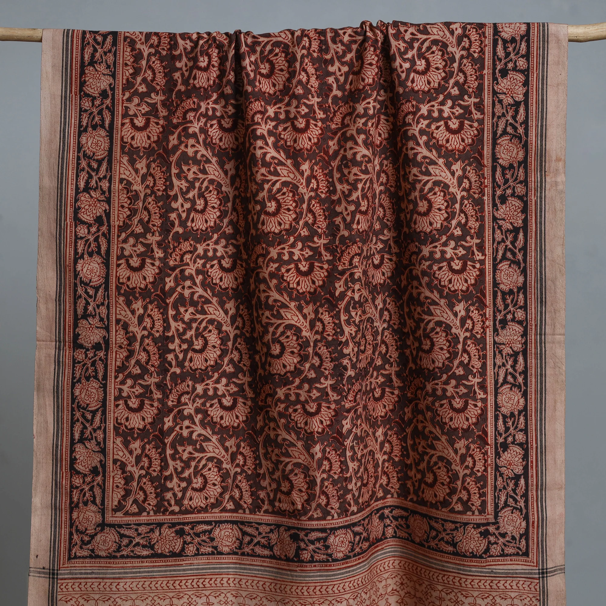 Handloom Cotton Natural Dyed Block Print Pedana Kalamkari Towel 13 - Image 2