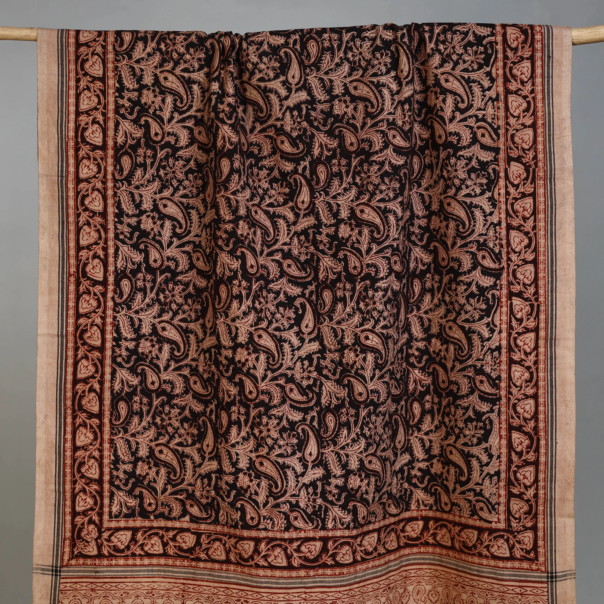 Handloom Cotton Natural Dyed Block Print Pedana Kalamkari Towel 16 - Image 2