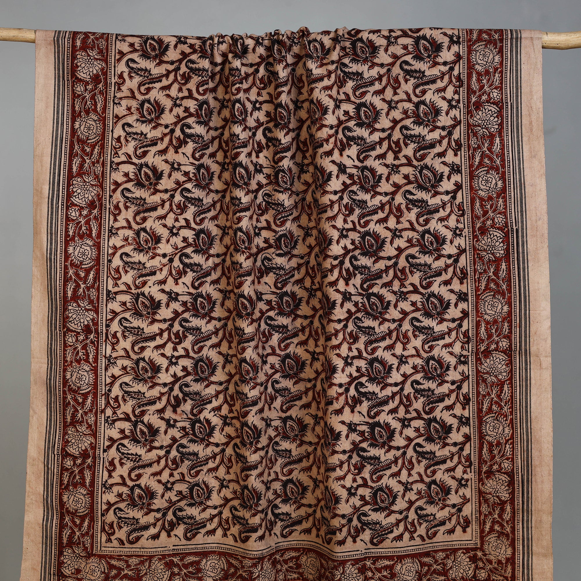 Handloom Cotton Natural Dyed Block Print Pedana Kalamkari Towel 17 - Image 2