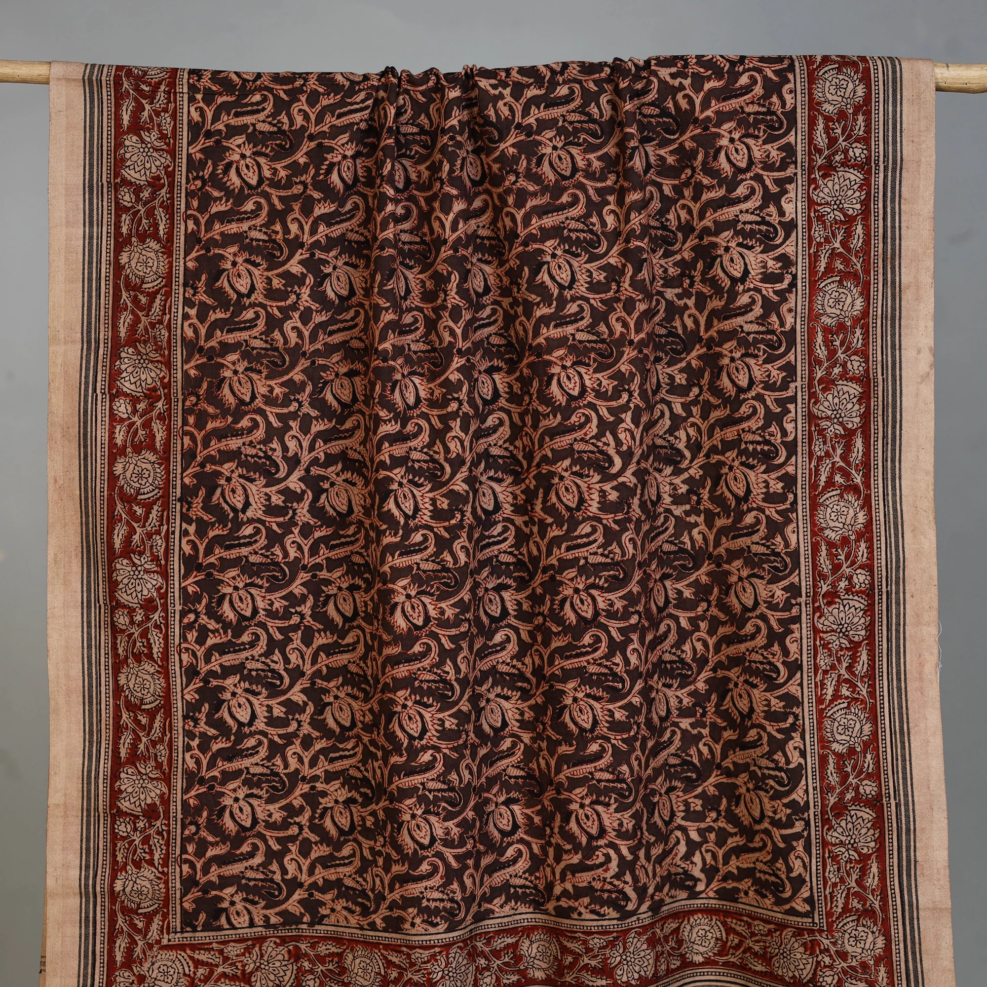 Handloom Cotton Natural Dyed Block Print Pedana Kalamkari Towel 18 - Image 2