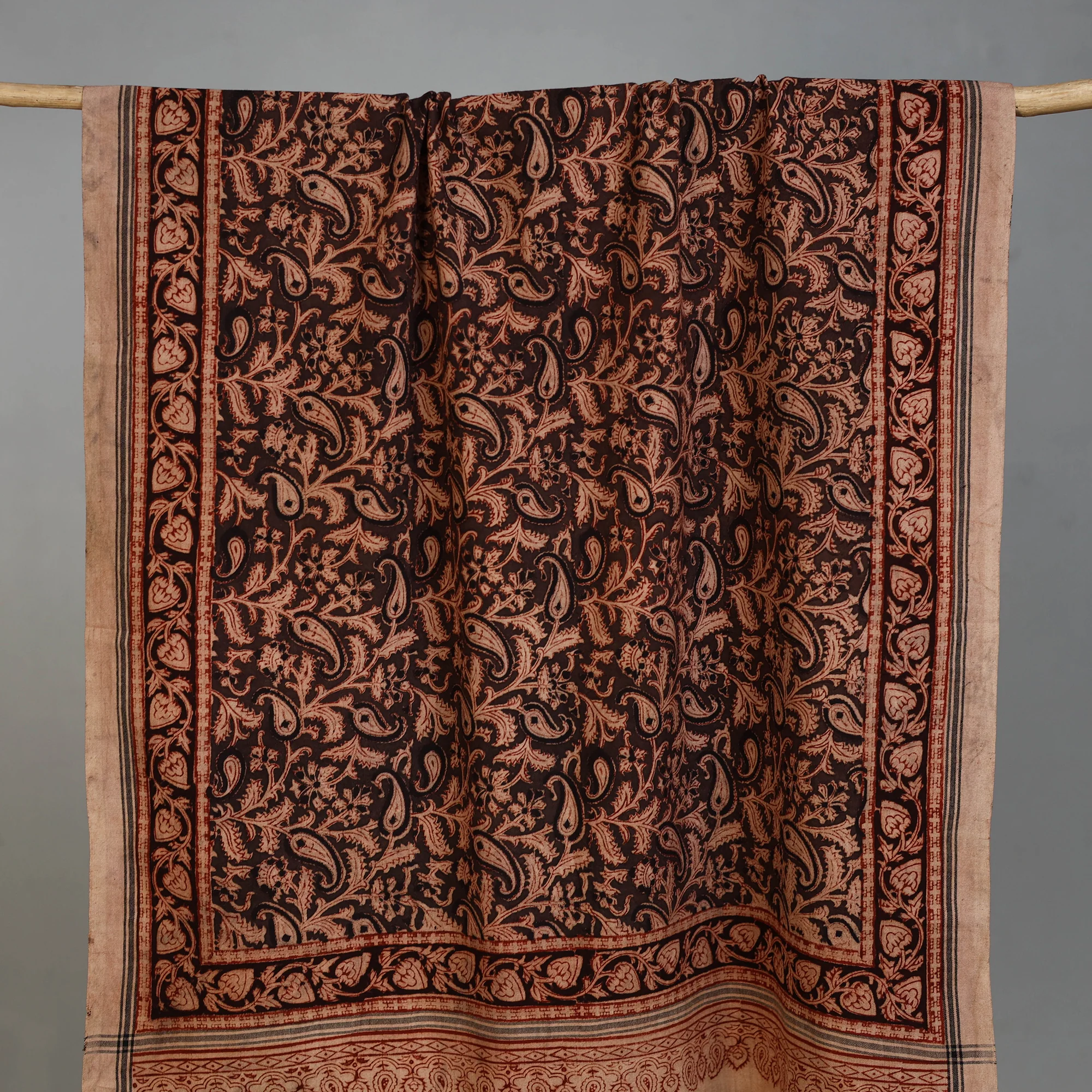 Handloom Cotton Natural Dyed Block Print Pedana Kalamkari Towel 22 - Image 2
