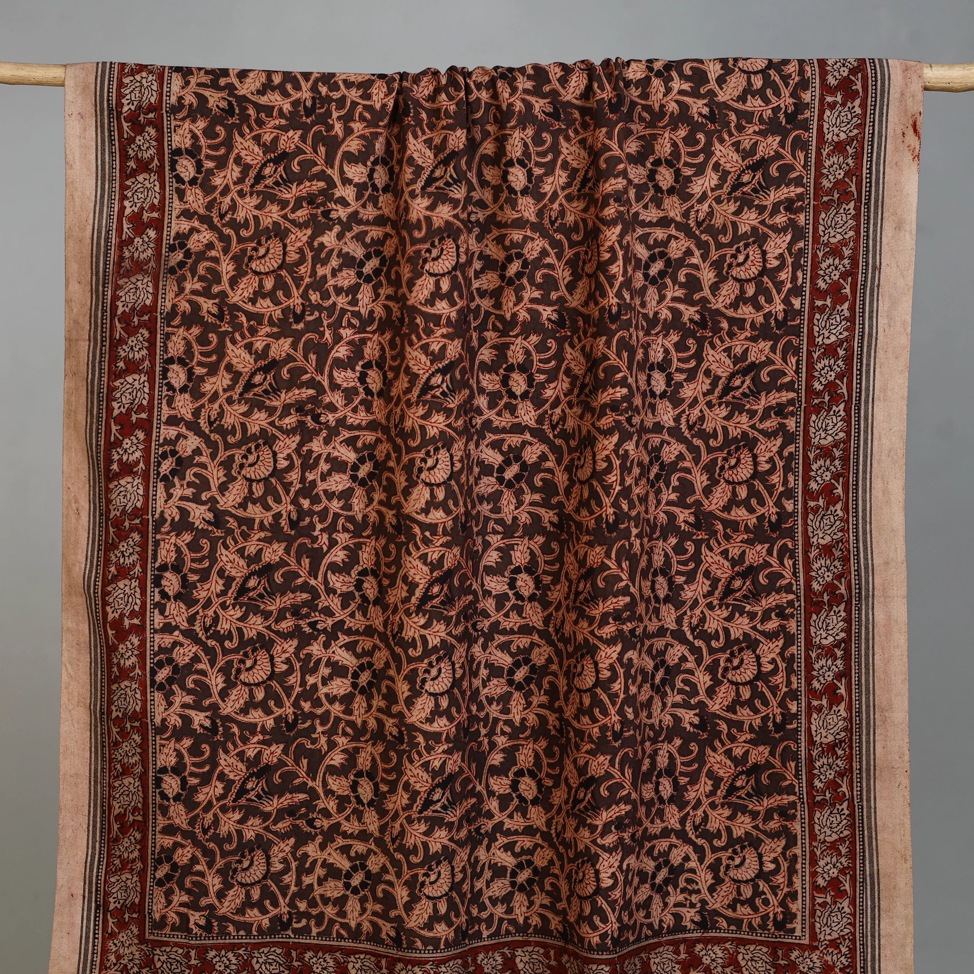 Handloom Cotton Natural Dyed Block Print Pedana Kalamkari Towel 23 - Image 2
